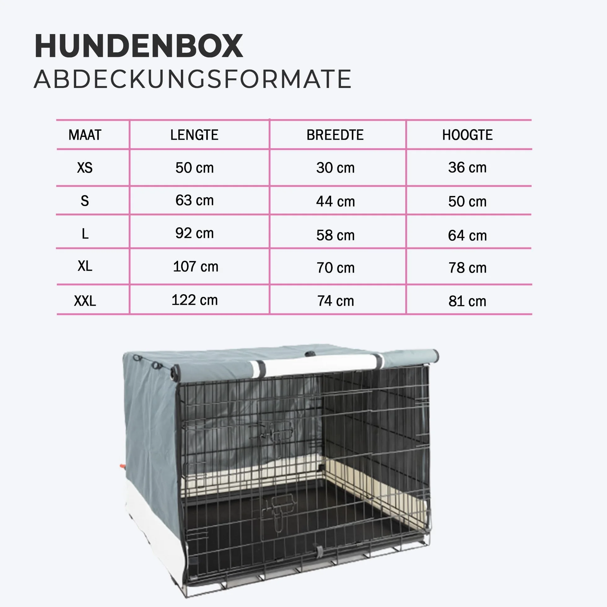 MaxxPet Copertura per Gabbia per Cani Impermeabile 78x48x56 cm Nero