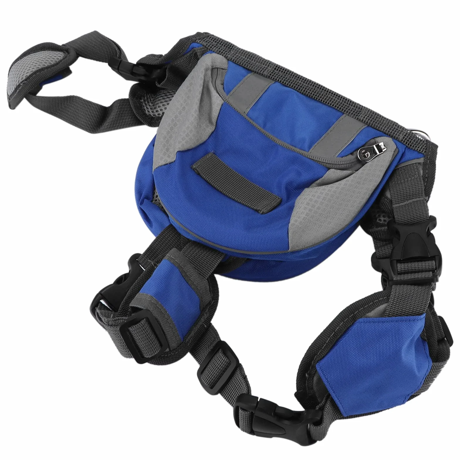 Pssopp Borse Laterali per Cani Nylon Hound Travel Camping Zaino Riflettente e Traspirante con Tasca per Cane(M)