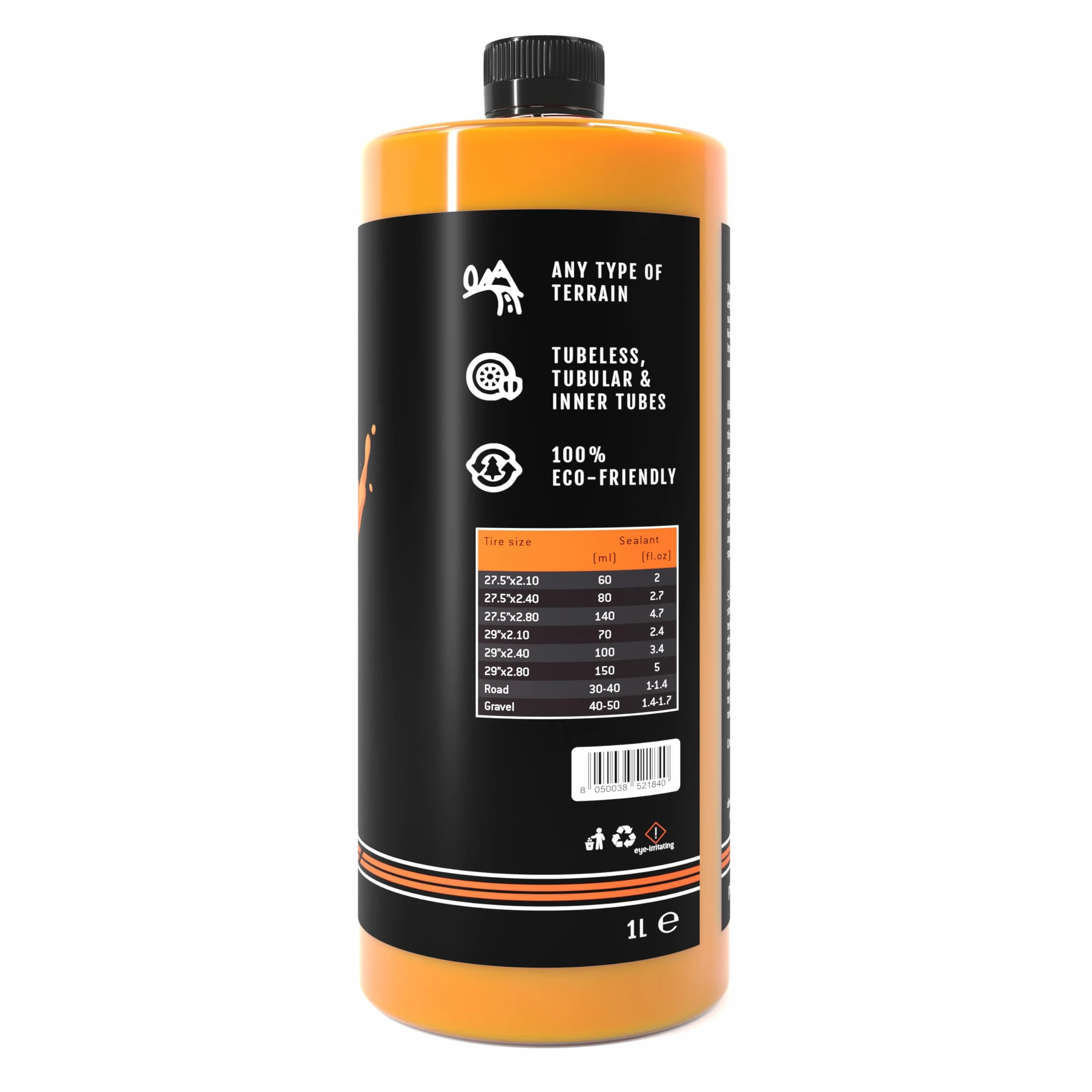 PMP Orange Latex - Lattice Liquido Sigillante Antiforatura per Coperture Tubeless MTB e STRADA. La Tua Assicurazione Contro le Forature.