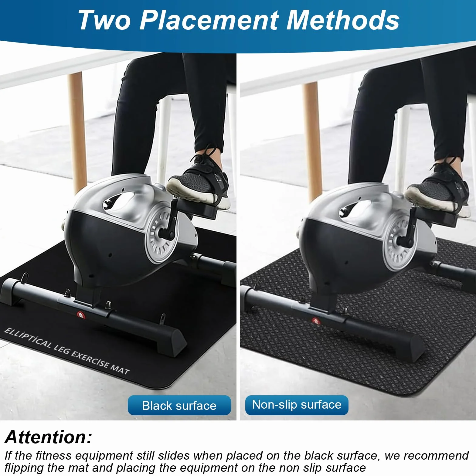 60 x 40cm Upgraded Tappetino Fitness, Tappetino per Palestra Anti-Rumore e Anti-Scivolo con Protezione Pavimento per Home Trainer, Ellittica, Pedaltrainer e Attrezzatura Gym