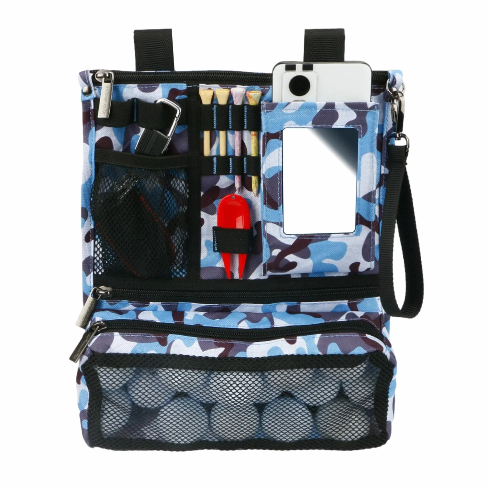 Custodia per borsa per palline da golf, custodia per borsa per da golf - Borsa per oggetti di valore con cerniera | borsa da golf per tee, organizer per sacca da golf, borsa pieghevole con m