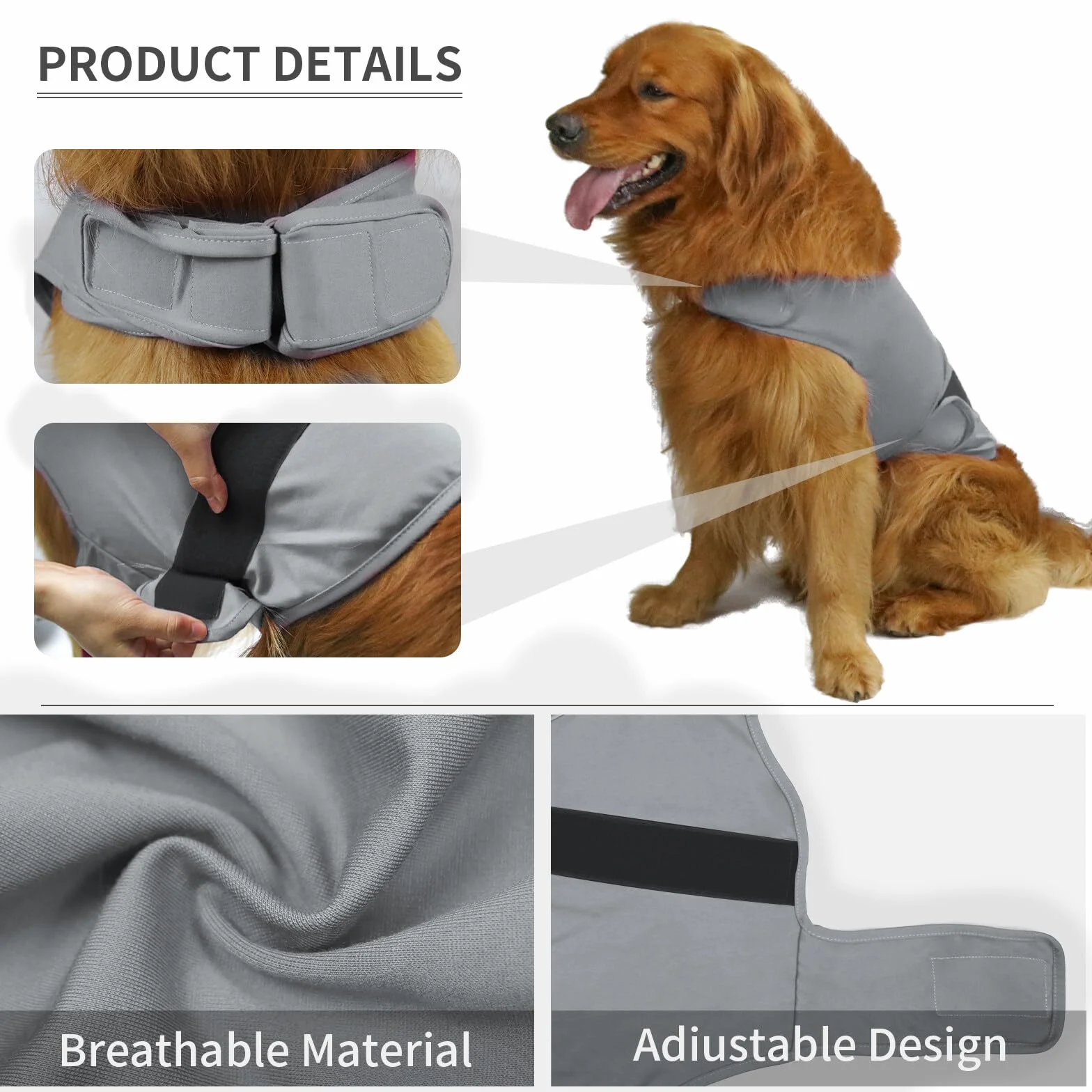 Giacca calmante per cani ansiosi cappotto antituono con striscia riflettente