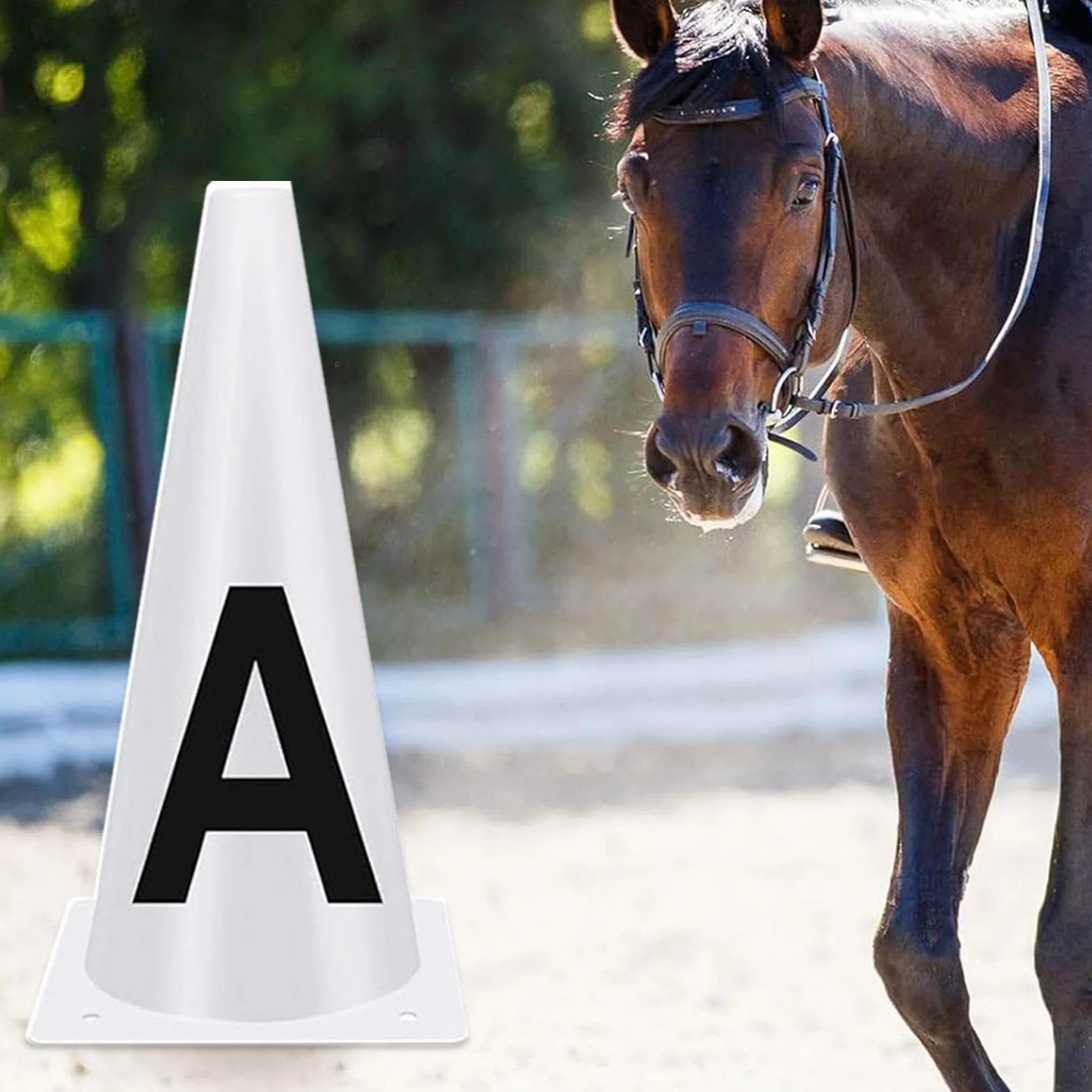 Coni per allenamento sportivo,Coni per allenamento - Coni da dressage con lettere | Segnalini da dressage da competizione, coni da allenamento sportivo impilabili per atleti equestri