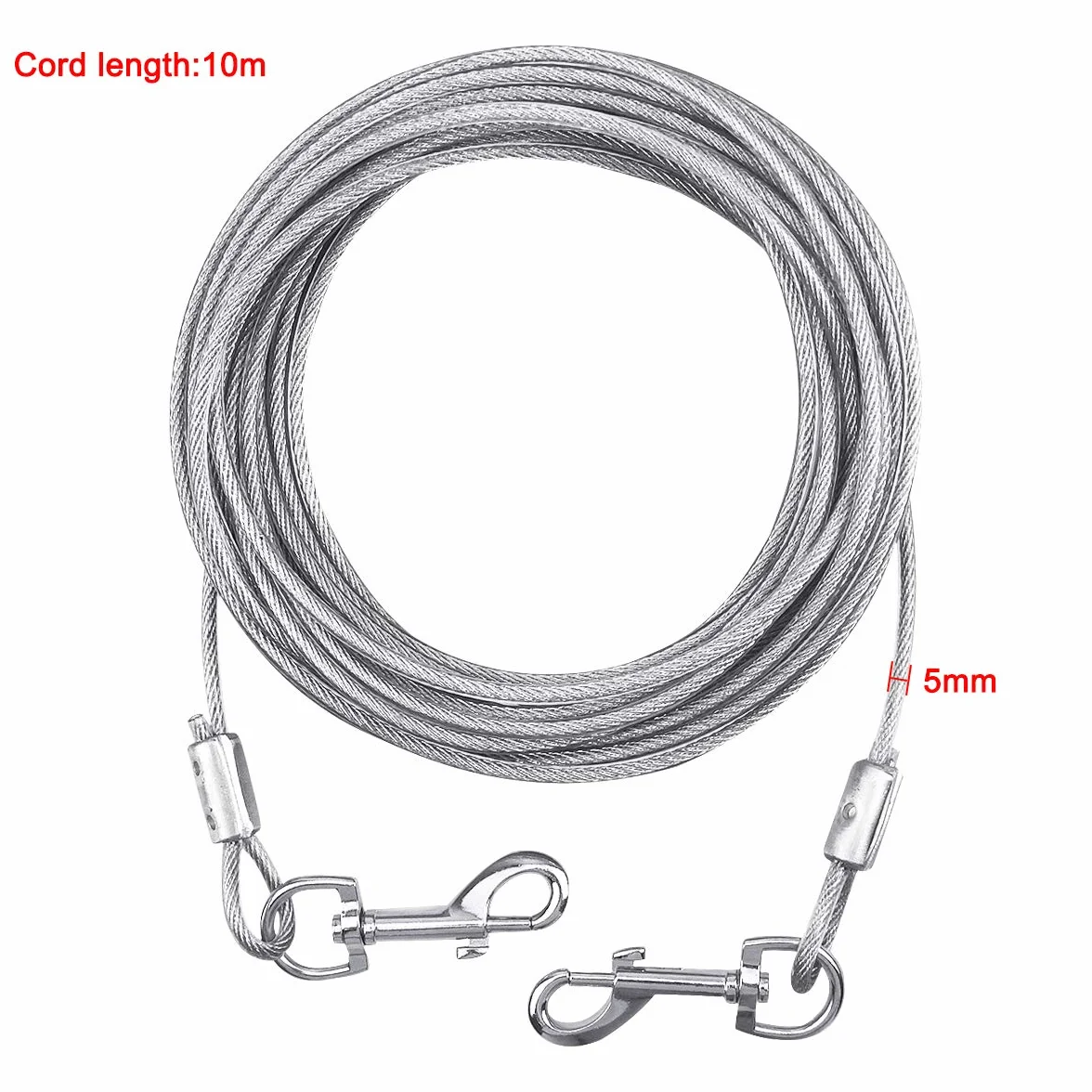 Cavo per Legare Il Cane, Dog Tie out Cable, Guinzaglio Catena per Cani Taglia Media e Grande