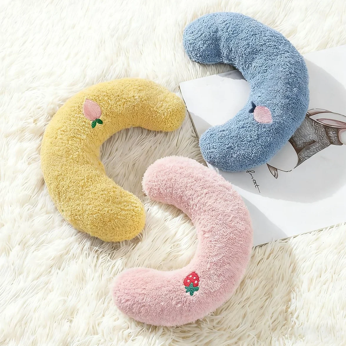 Cuscino per Collo di Gatto a Forma di U Morbido e Confortevole per Dormire, Riposare, Giocare