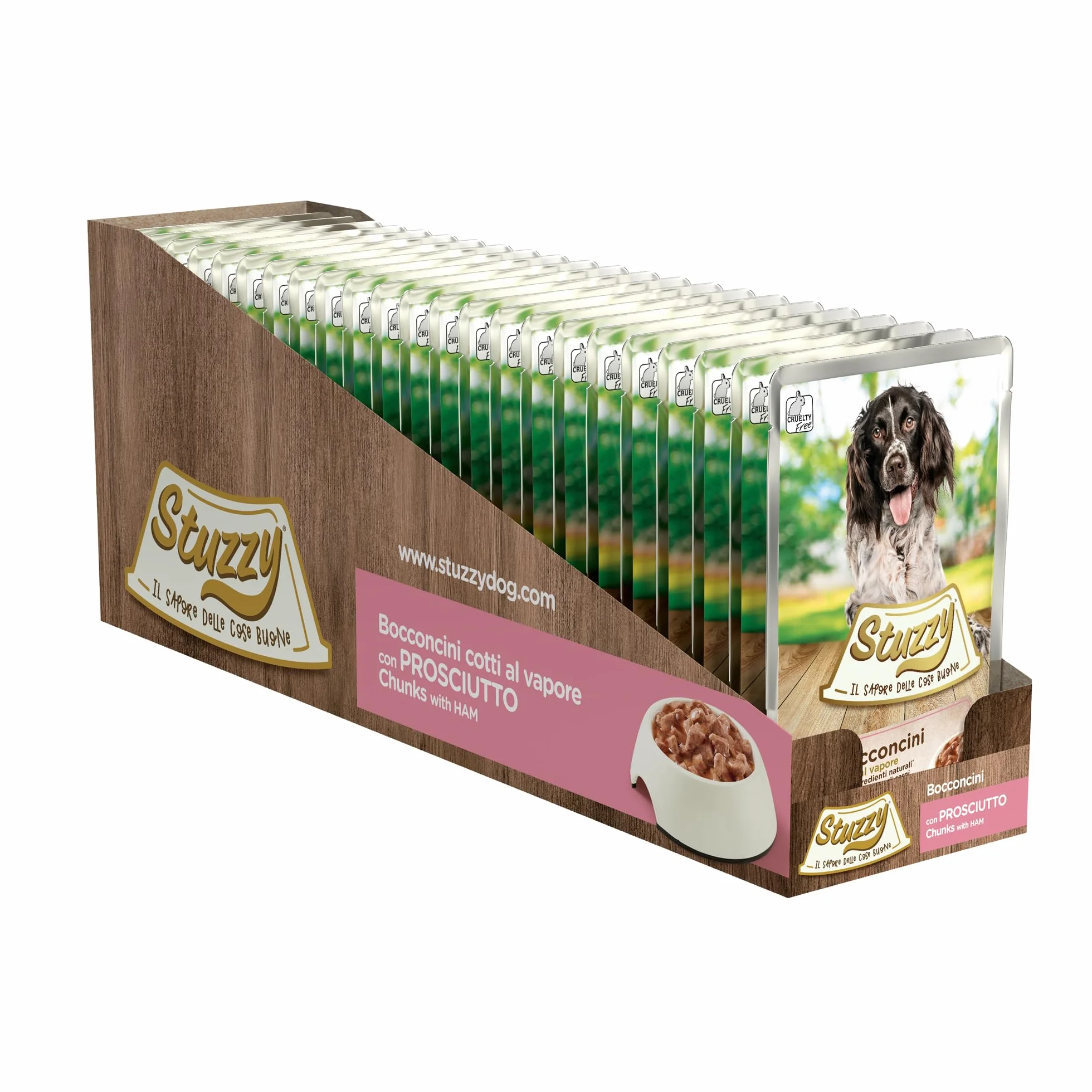 Stuzzy Cibo Umido per Cani Adulti al Prosciutto Bocconcini 24x100g