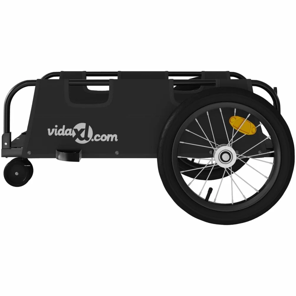 vidaXL Rimorchio da Bici Nero Oxford e Ferro