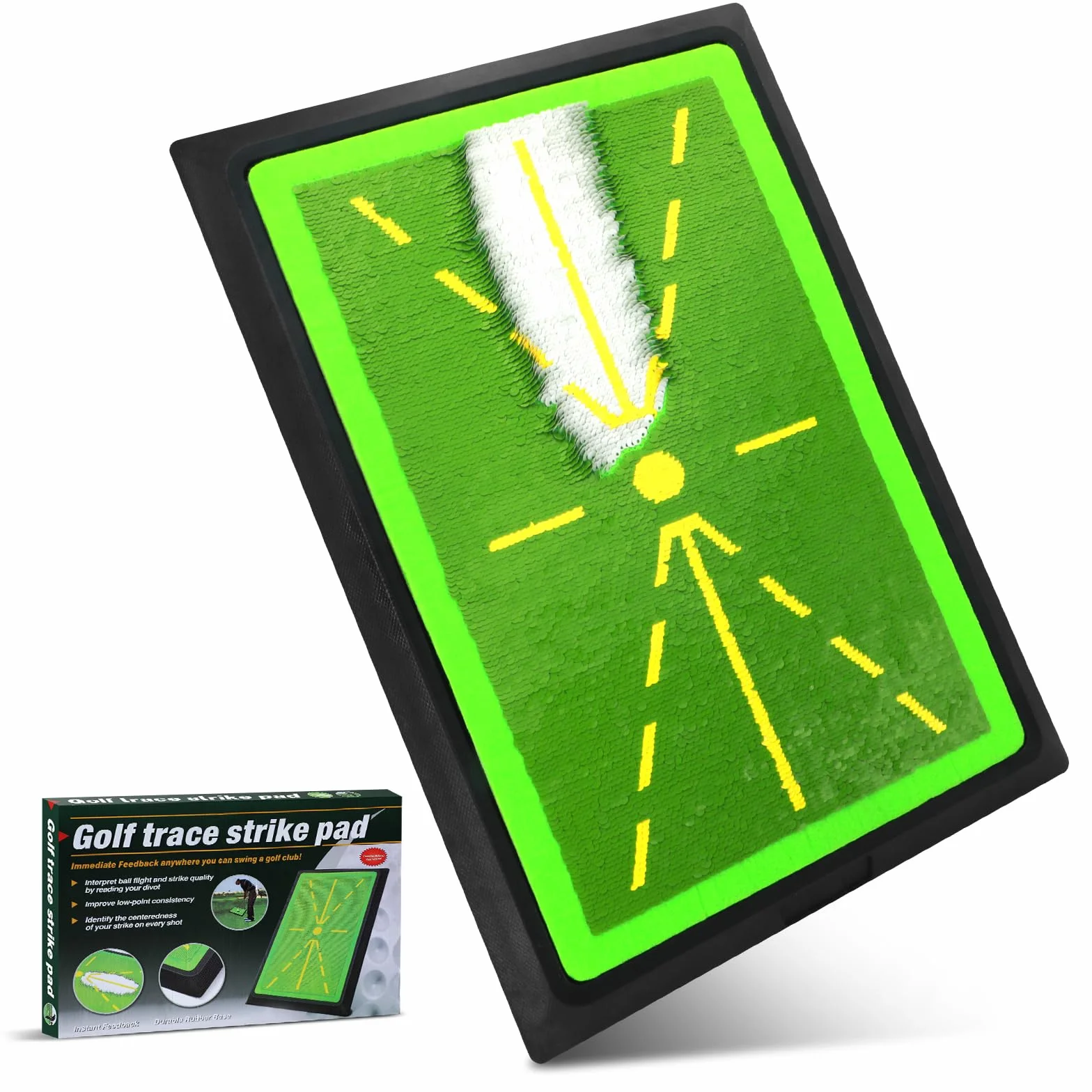 Tappetino da Golf & Tappetino per Swing – Tappetino di Allenamento con Base in Gomma Antiscivolo per Colpire la Palla con Precisione e Feedback dello Swing - per Principianti ed Esperti
