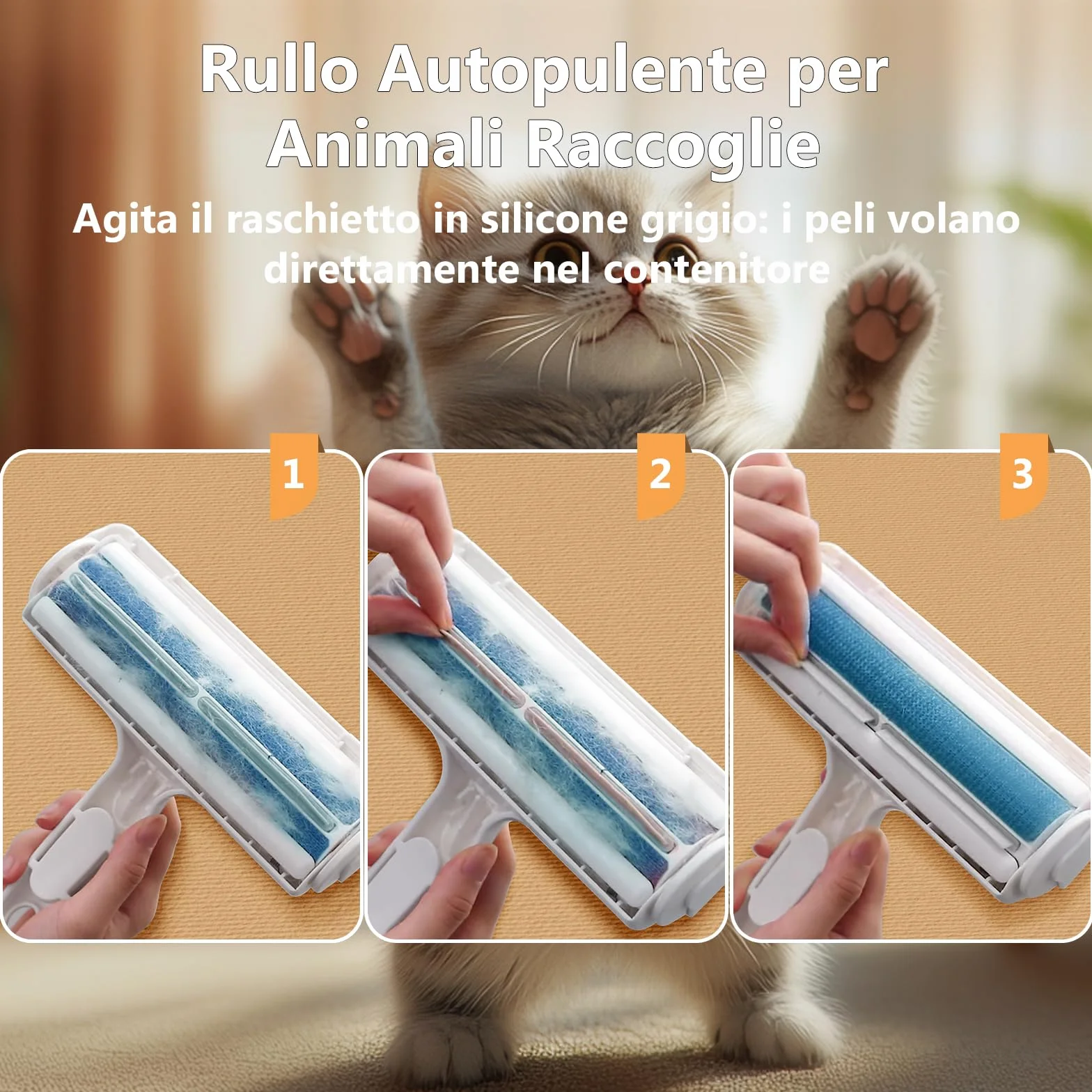 ACE2ACE Spazzola Togli Peli Animali per Cane e Gatto, Rimuovi Peli per Tappeti Divani Vestiti