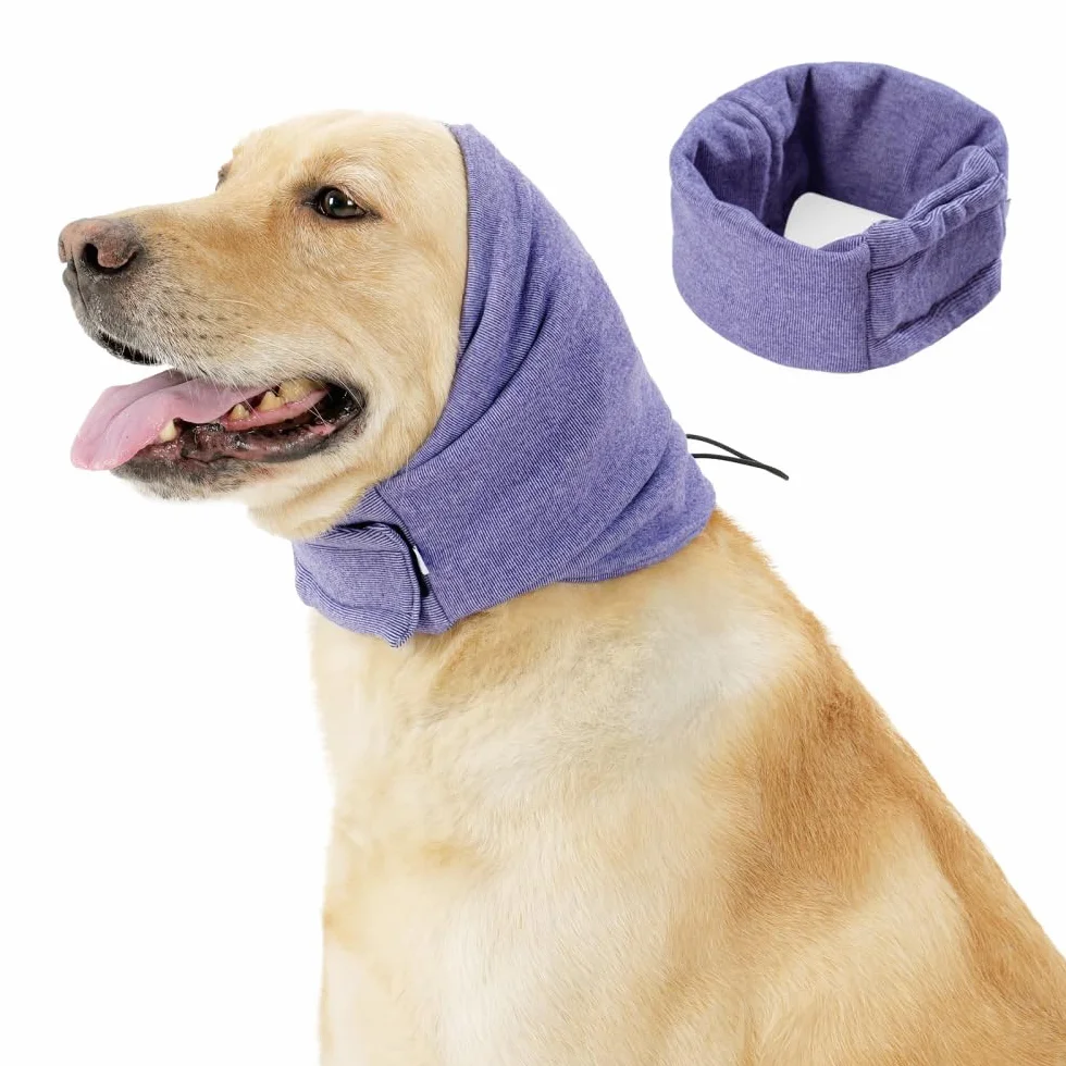 MiOYOOW Copertura per orecchie senza lembo per cani autoadesivo regolabile alleviare ansia scaldare collo