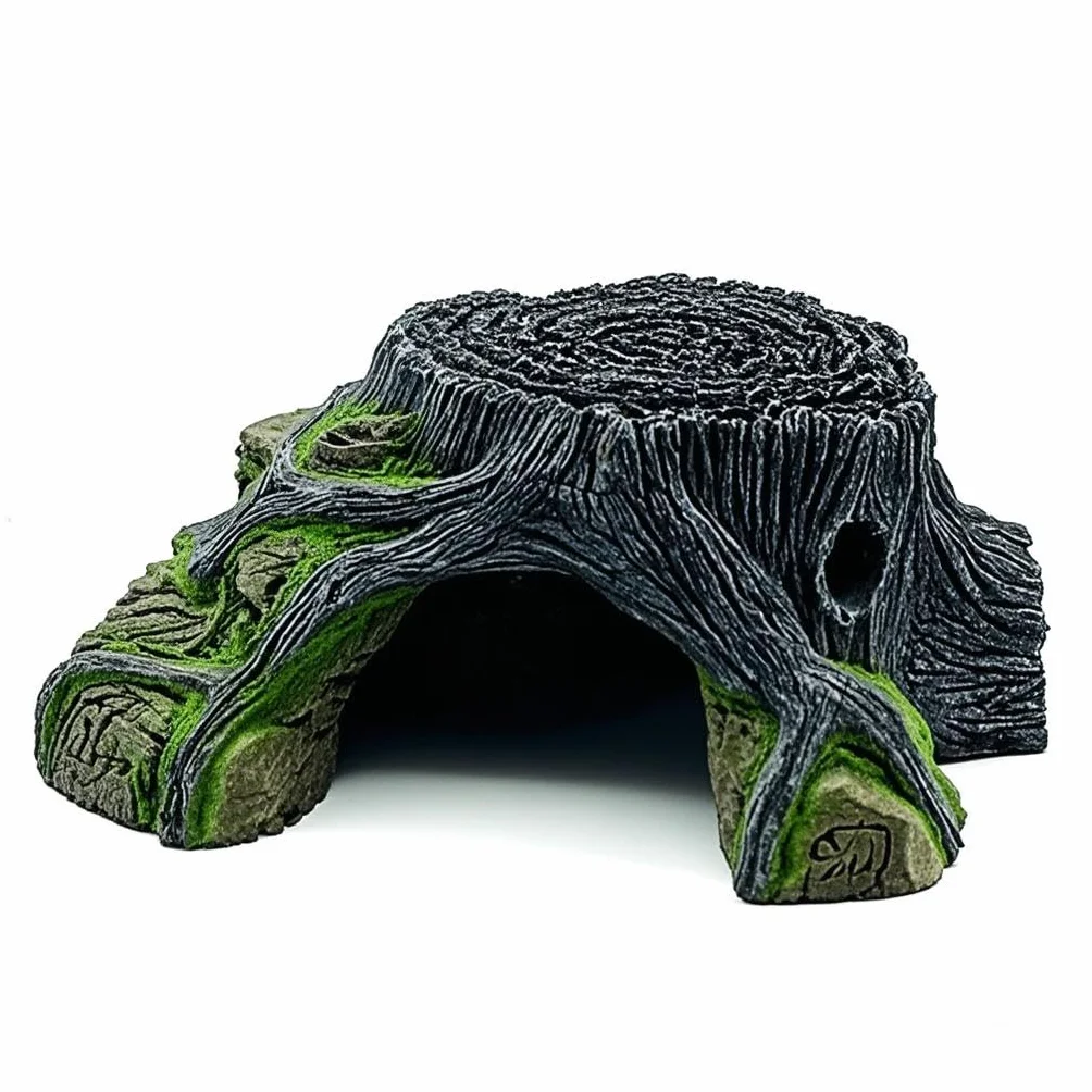 Rettile Nascondere Grotta Tartaruga Piattaforma Pesce Gamberetti Nascondi Acquario Rettile Terrario Nascondere Decorazione per Lucertole Tartarughe Pesci. (C)