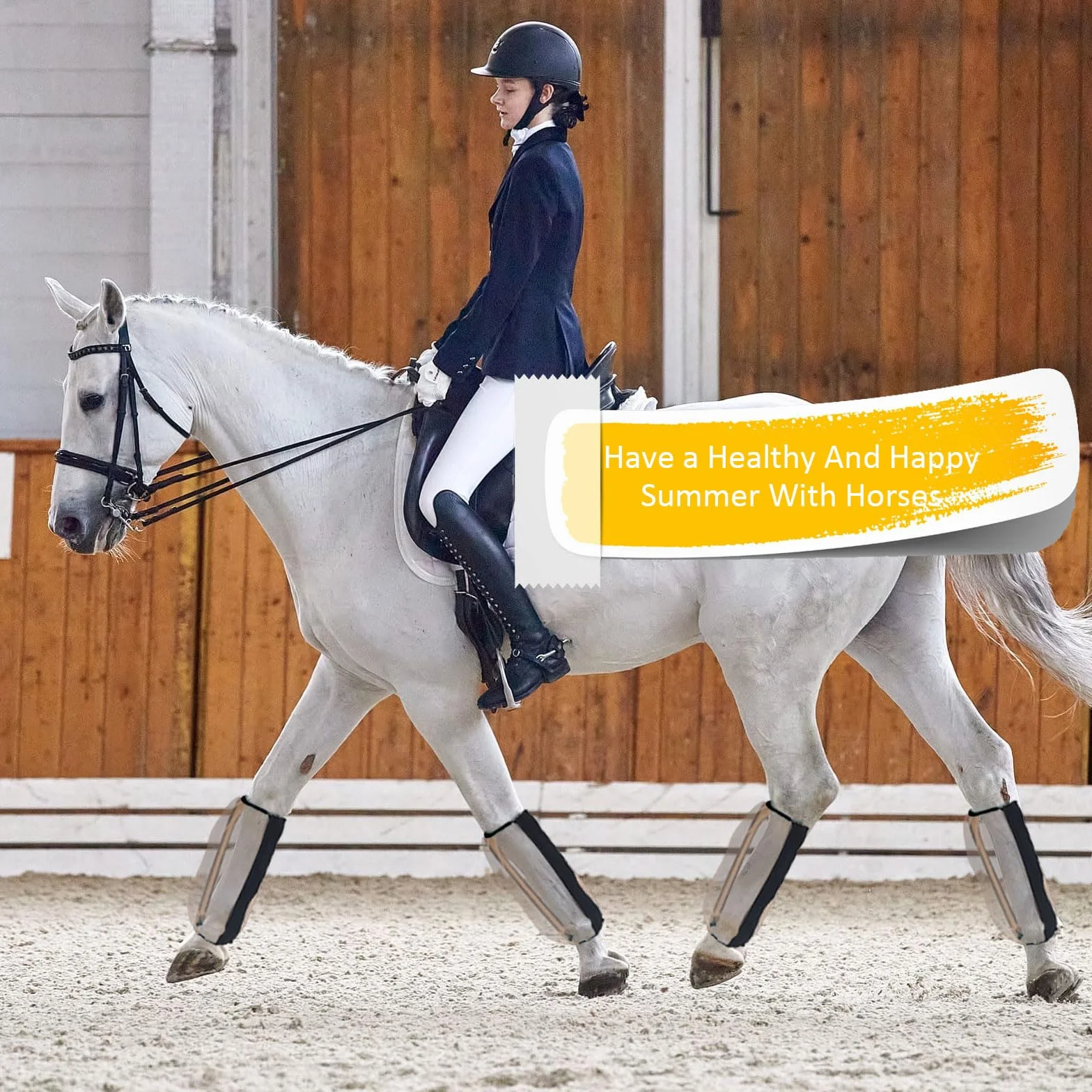 Stinchiere Cavallo Equitazione,4 Pezzi Di Antimosche Cavallo Stivale,Resistenti Agli Strappi Leggins Larghi per Cavalli,Traspiranti Stivali per Cavallo,Per Zoccoli Di Cavalli Morsi Anti-Mosche