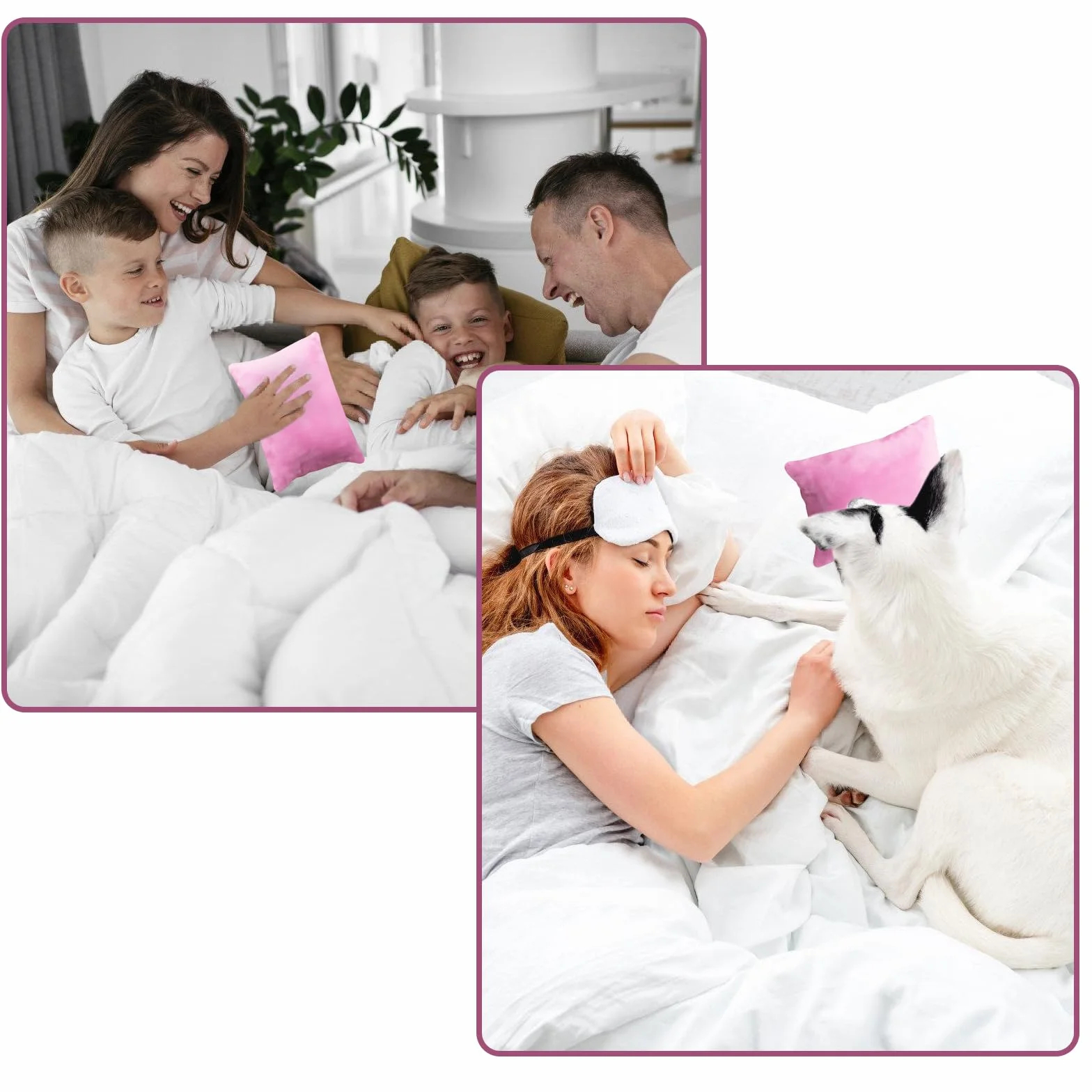 Mini cuscini: 2 cuscini da viaggio in morbido peluche, comodi e piccoli, per animali e bambini, adatti per ufficio, auto, animali domestici, viaggi e dormire (28 x 18 cm, rosa)