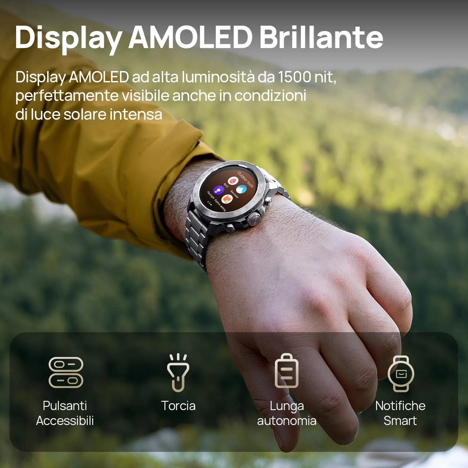 Mibro GS Explorer S Full Ti 48mm Smartwatch Outdoor con 1.32" AMOLED,Mappe Offline,Full Titanio,GPS Dual Band,10 ATM e 150+ Orologio Sportivo,20 Giorni Autonomia,Per iOS e Android