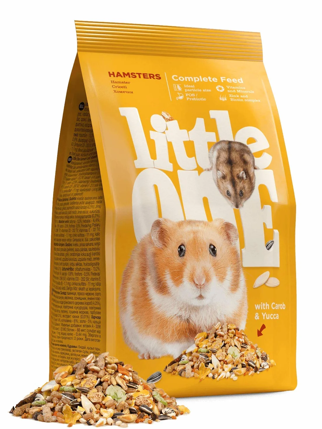 Little One Alimento Completo per Criceti | 400 g | Composizione Bilanciata | Con Grano, Miglio Rosso, Orzo, Fiocchi di Mais, Semi di Zucca | Alta Nutrizione e Digeribilità