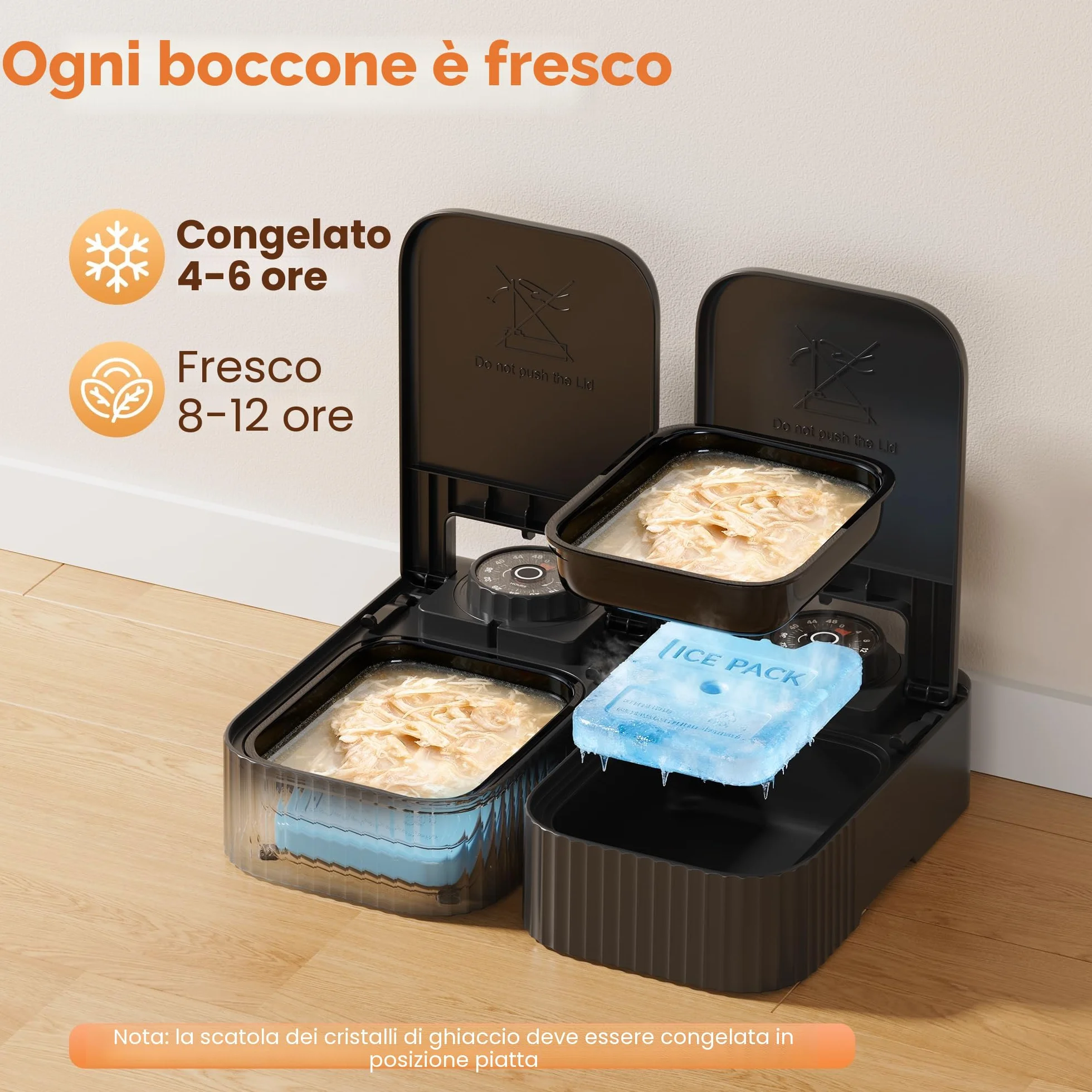 Distributore Automatico Cibo Gatti Umido: Dispenser Crocchette Gatto con Timer di 48 Ore - Dosatore Crocchette per Gatti senza Fili con 1 AA Batteria - Pasti Fino a 350g Ciascuno - Nero