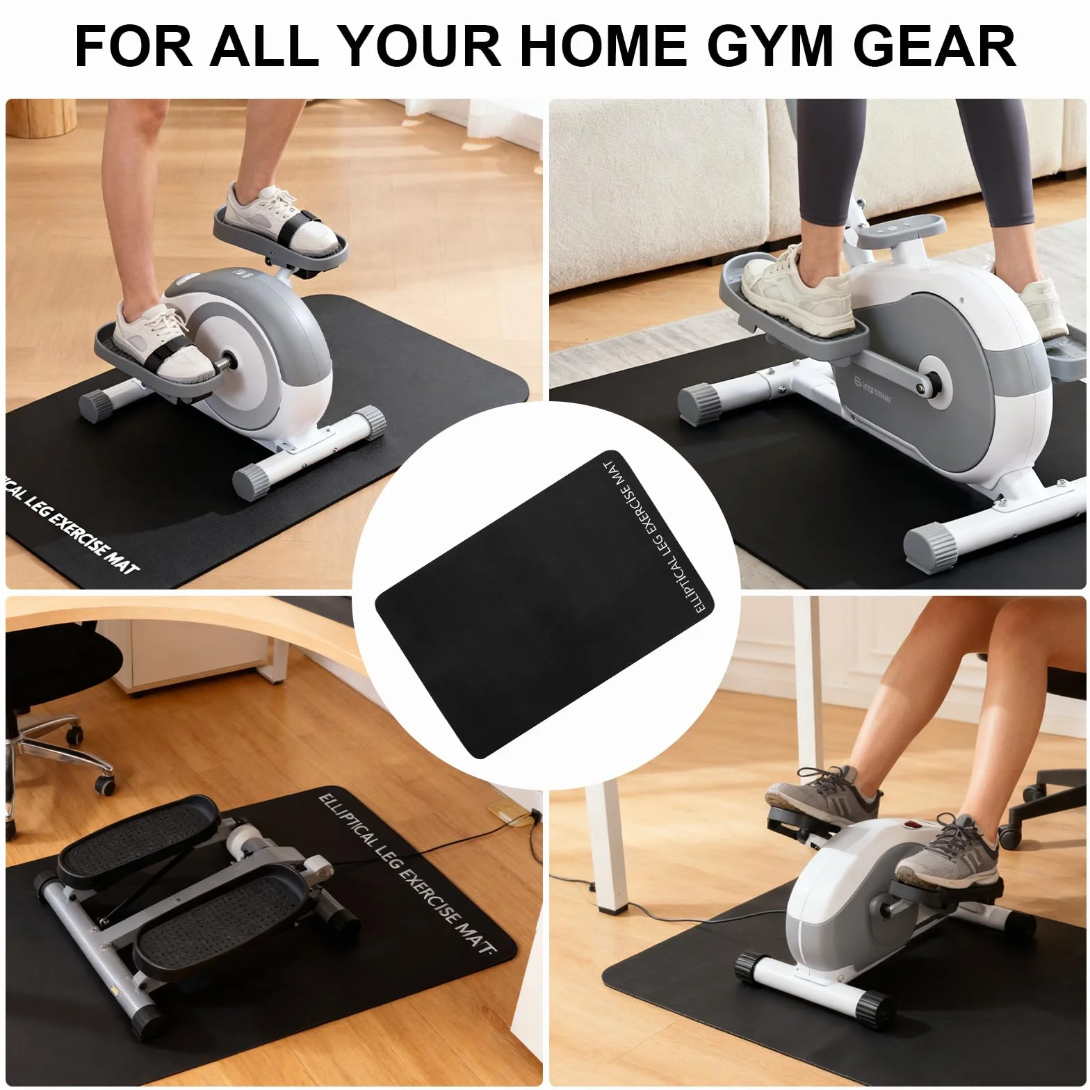 Tappeto Tapis Roulant PVC Spesso, Tappetino Antiscivolo per Palestra in Casa, Tappetino Rulli Bici Fonoisolante Tappetino Antiscivolo per Bicicletta Ellittica per Tapis Roulant Cyclette Ellittica