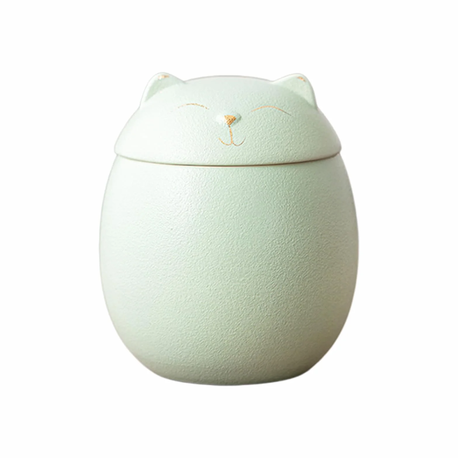 Urne per Animali Domestici per Gatti e Cani - Urna commemorativa in ceramica artigianale a forma di gatto e cane, barattolo di ricordo funerario ermetico per la commemorazione (Menta, Taglia
