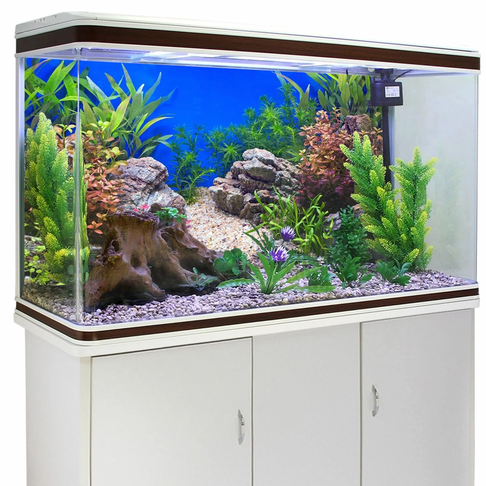 61x30cm Pianta Acquatica Acquario Sfondo Pietra Fiume Letto & Lago Acquario Sfondo Vinile
