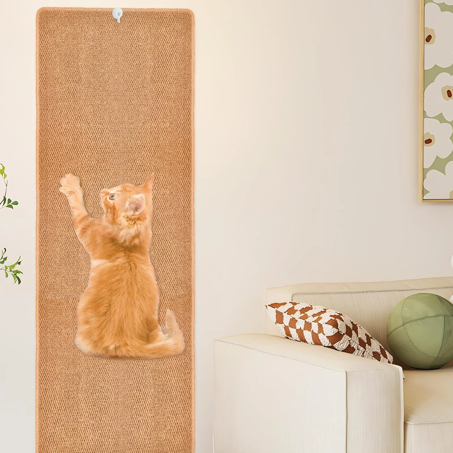 Tappetino da arrampicata per gatti, 180 x 40 cm, extra large, alto, per graffio, per parete, per arrampicata, per mobili, divani, divani