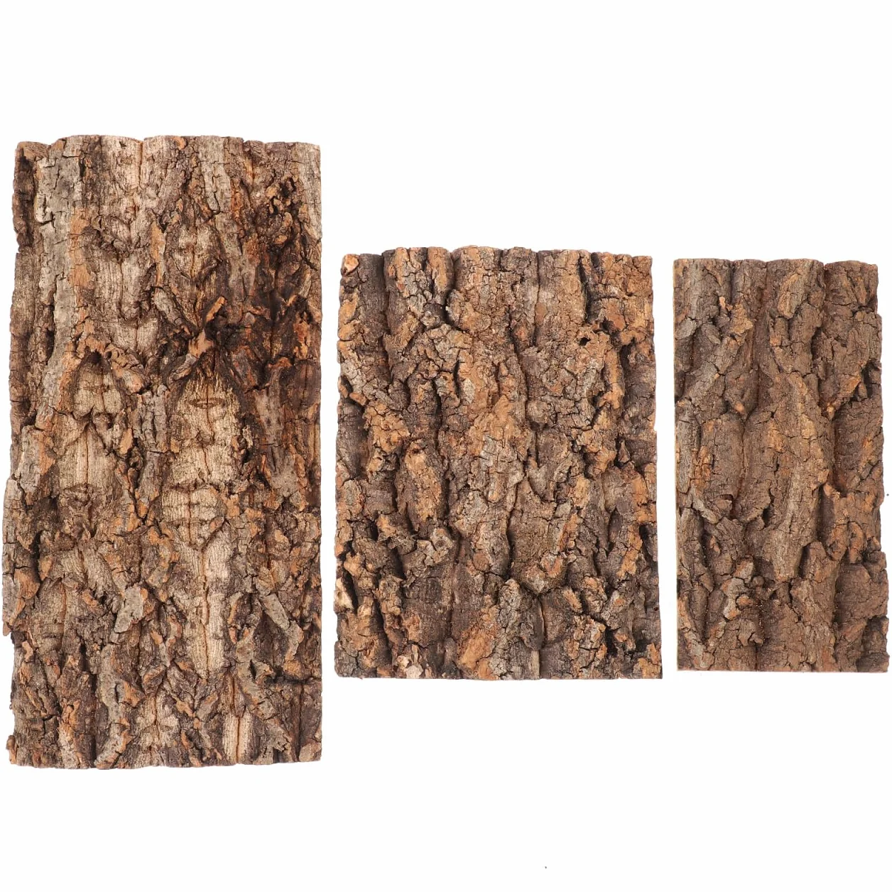 POPETPOP 3 Pezzi Corteccia di Sughero Naturale per Terrario, Sfondo per Rettili, Decorazione per Acquario e Vivario, Kit Varie Dimensioni per Drago Barbuto e Geco