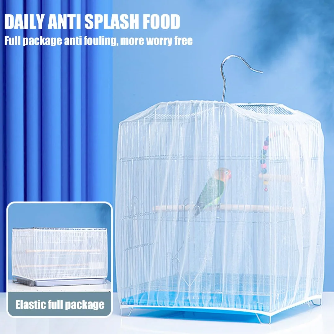 Gabbia per uccelli universale extra large da 1 pezzo, copertura in rete, rete di ventilazione morbida, adatta per pappagalli Ara Circonferenza regolabile 150-200 cm