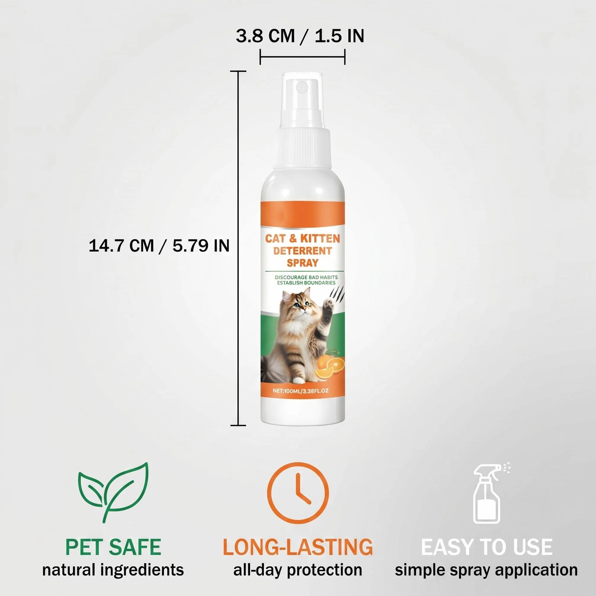Spray Repellente per Gatti Naturale Anti Graffio Deterrente per interni ed esterni sicuro ed efficace protegge mobili divani tappeti e aree riservate