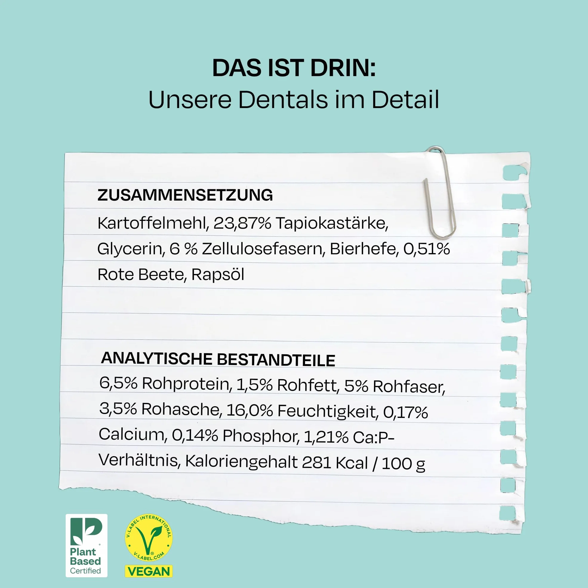VEGDOG Dentals Bastoncini Masticabili Ipoallergenici per Cani (7 x 120 g) | Snack Povero di Grassi per Denti Sani | Cura Dentale per Allergici con Patate e Tapioca