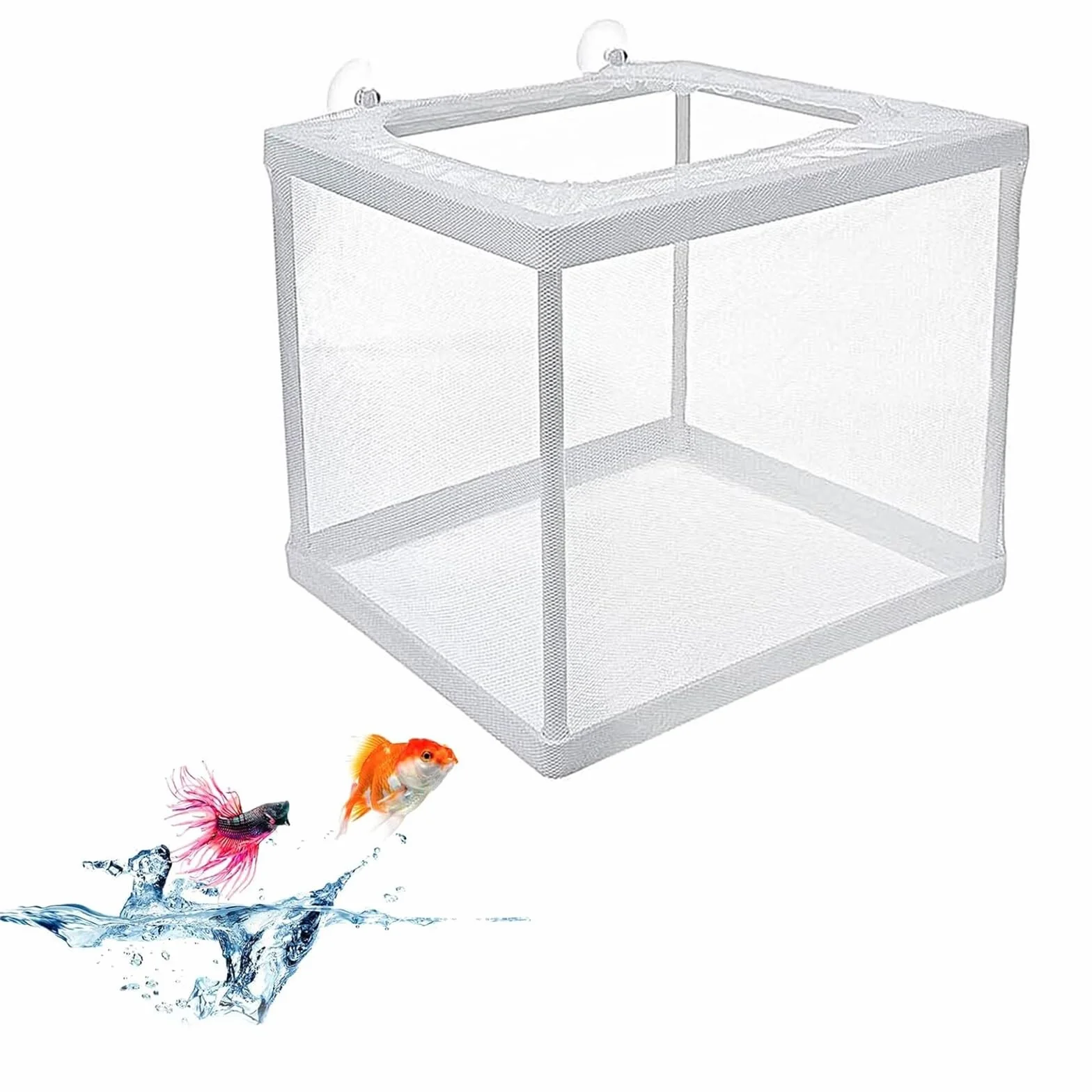 Scatola Di Allevamento Di Pesci,Incubatore Di Pesce Scatola,Isolamento Allevatore Di Pesci,Acquario Serbatoio Da Incubazione,Maglia Per Acquario Con Ventosa,Vivaio Di Pesci Acquario Rete,Kiuiom