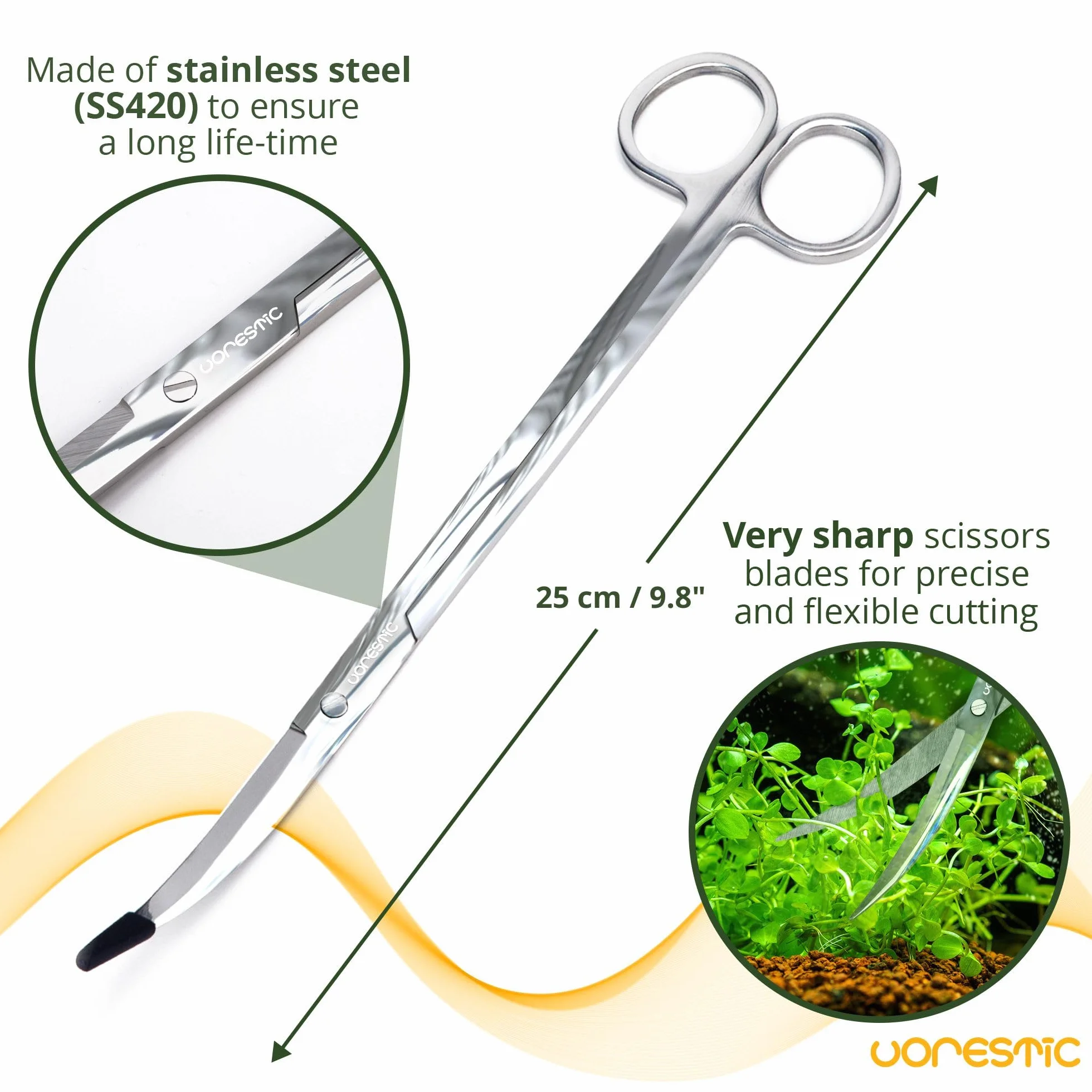 VORSTIC 4 in 1 Accessori per Acquario, Forbici, Pinze, Spatola