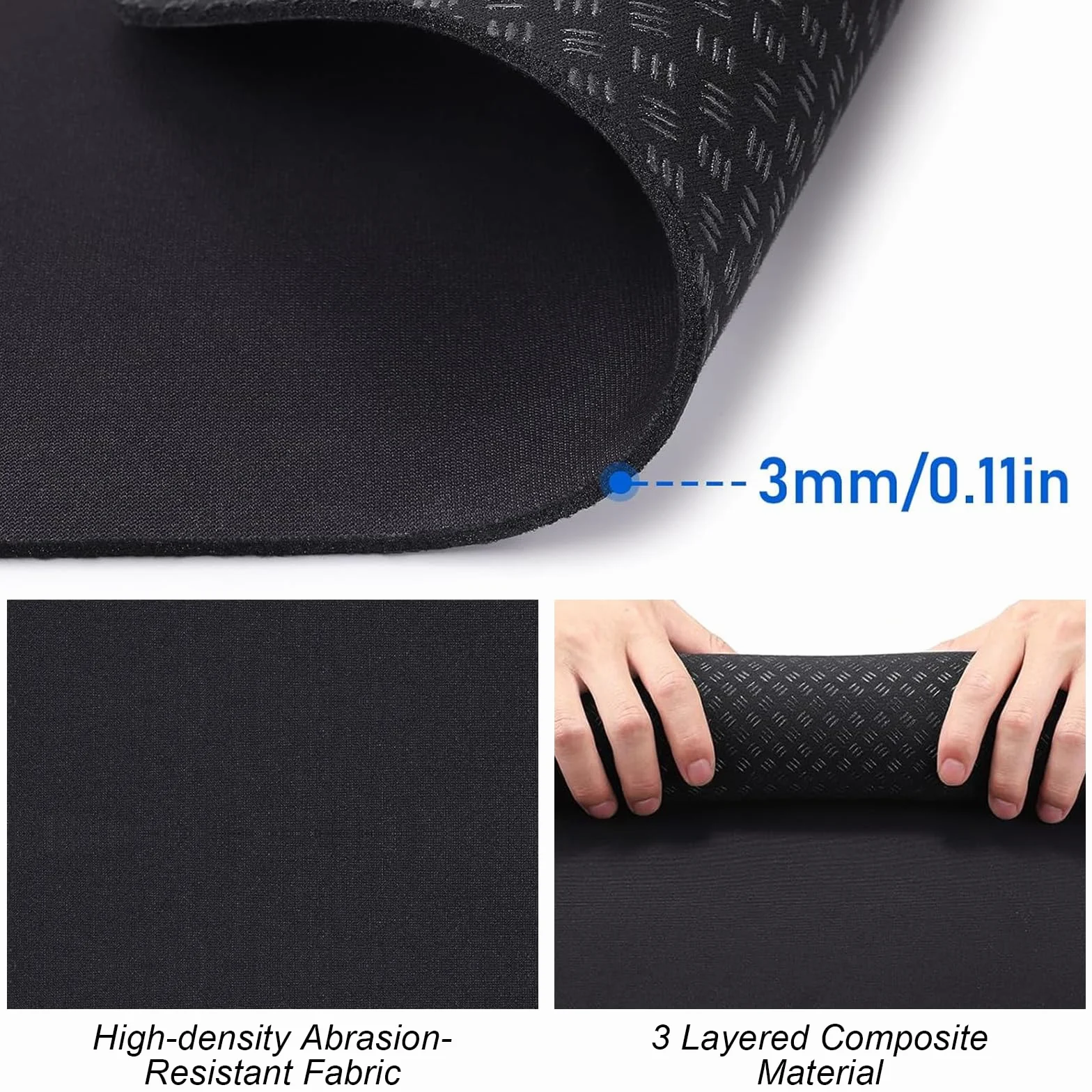 60 x 40cm Upgraded Tappetino Fitness, Tappetino per Palestra Anti-Rumore e Anti-Scivolo con Protezione Pavimento per Home Trainer, Ellittica, Pedaltrainer e Attrezzatura Gym