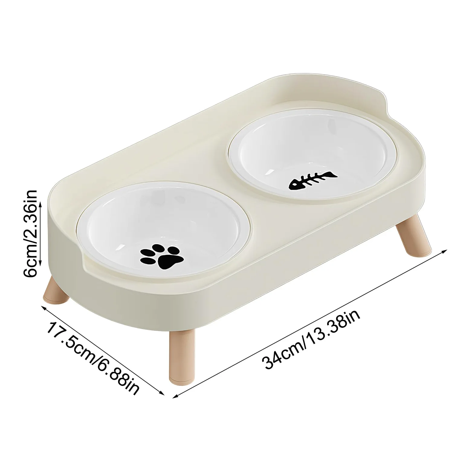 rimovibile per gattini – mangiatoia inclinata lenta | Alimentatore per animali domestici con base sicura, ciotole per cuccioli con supporto base antiscivolo, stazione di alimentazione