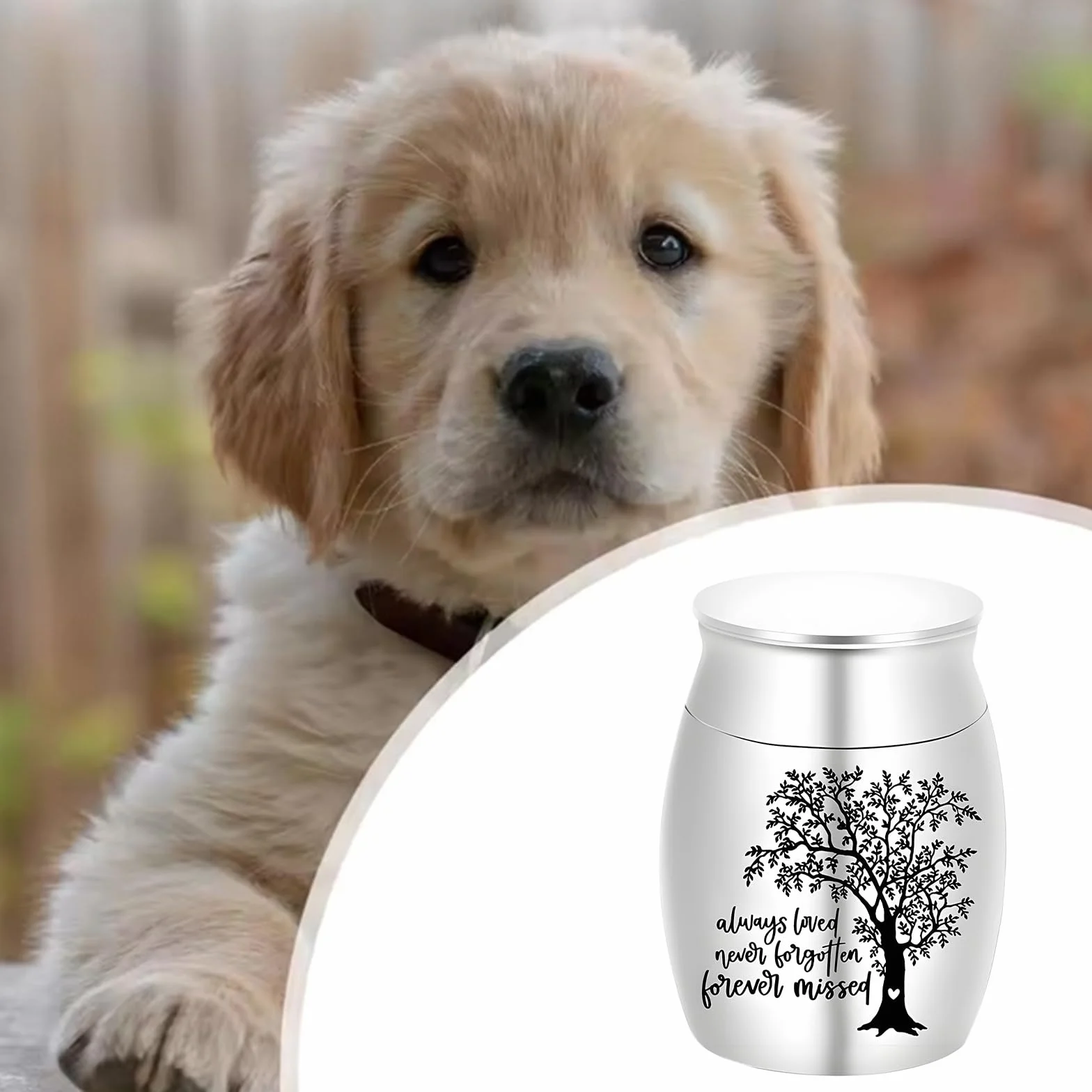 Mini Urna Ricordo Albero Della Vita 4 x 3 cm, Urna Piccola Commemorativa in Acciaio Inossidabile per Animali, Urna Piccola in Lega di Alluminio per Cani e Gatti, Urna del Ricordo Incisa