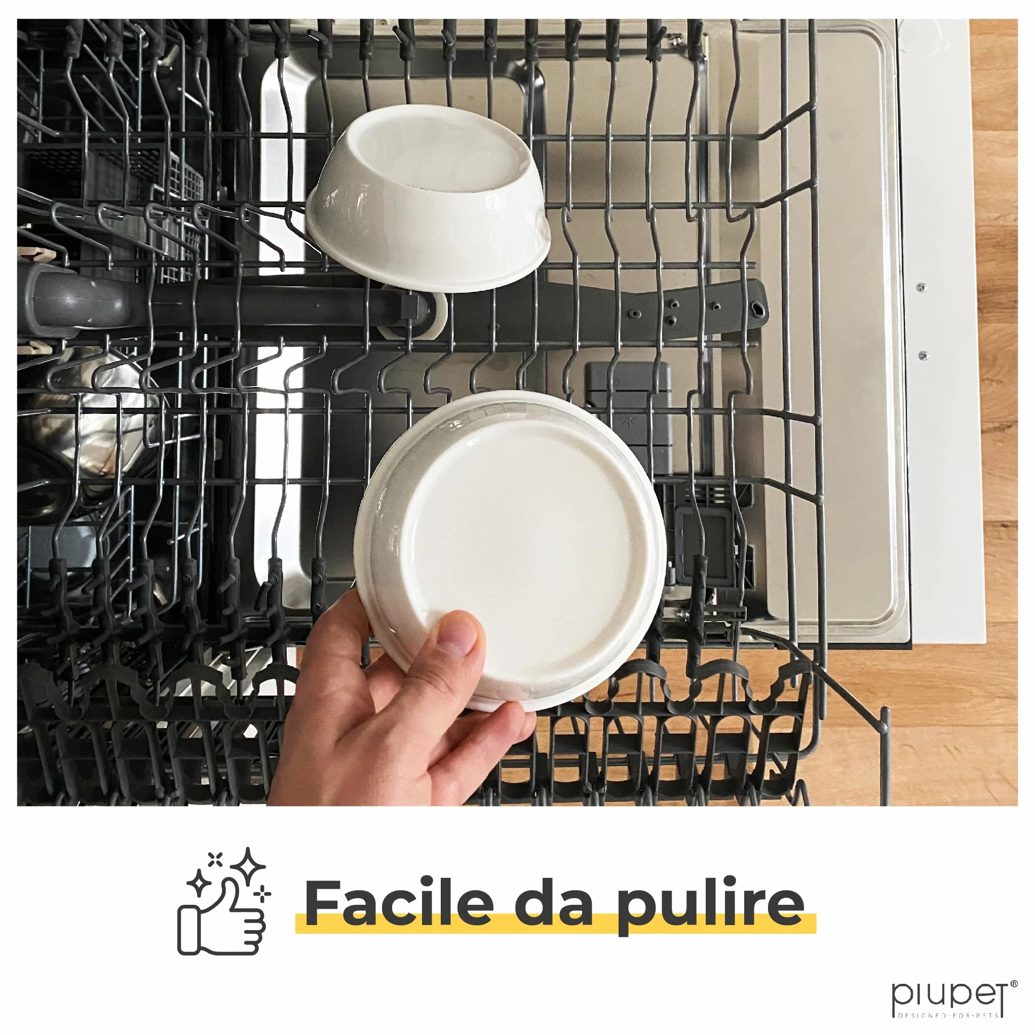 PiuPet® 2 Ciotole rialzate per gatti cani, 250ml, piccole