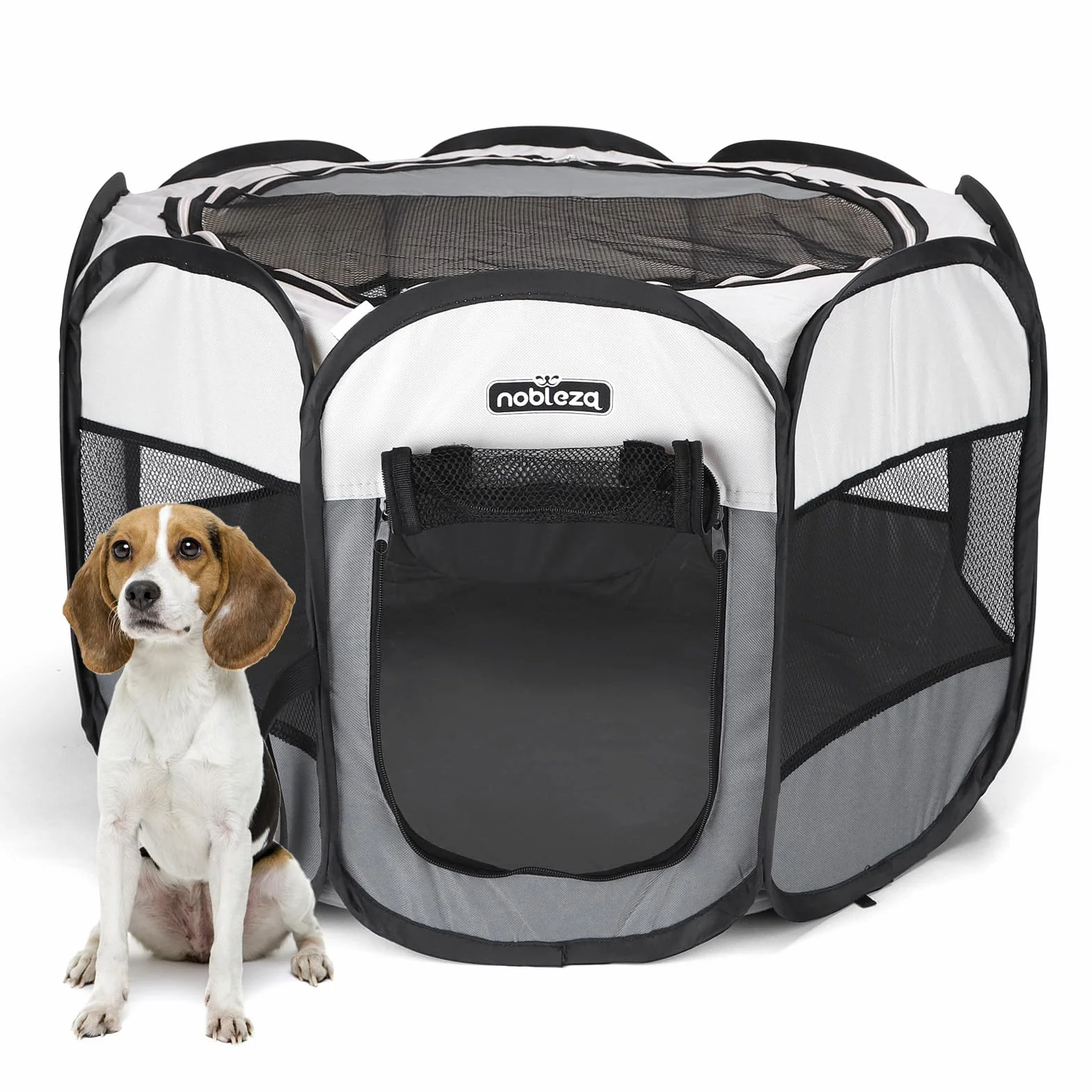 Nobleza - Recinto per Cani Pieghevole, Box Portatile per Animali Domestici in Tessuto Oxford Impermeabile, Recinto Gioco per Cuccioli, Gatti e Conigli, per Interno ed Esterno, 92x92x58cm