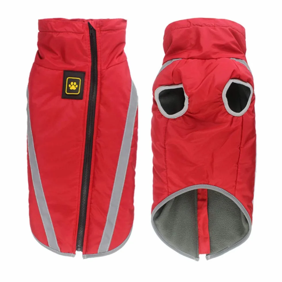 Cappotto Invernale Impermeabile per Cani Giacca Antivento Riflettente con Foro per Imbracatura Taglia Piccola Media Grande
