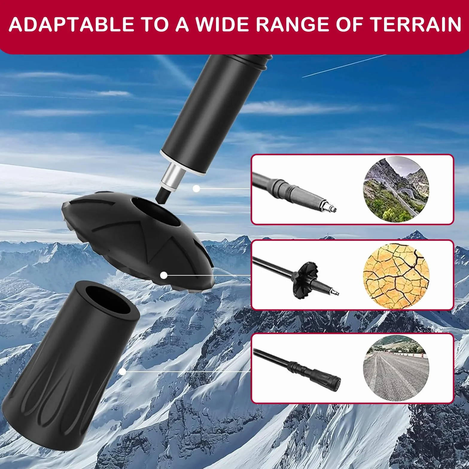 Bastoni Trekking Telescopico Alluminio Pieghevoli Escursioni Montagna