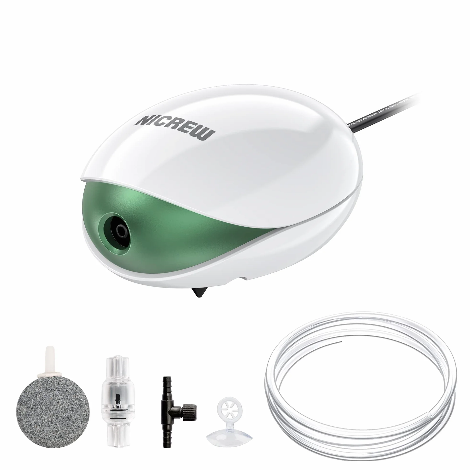 NICREW Pompa d'Aria per Acquario Silenziosa 150 L Flusso Regolabile <35 dB