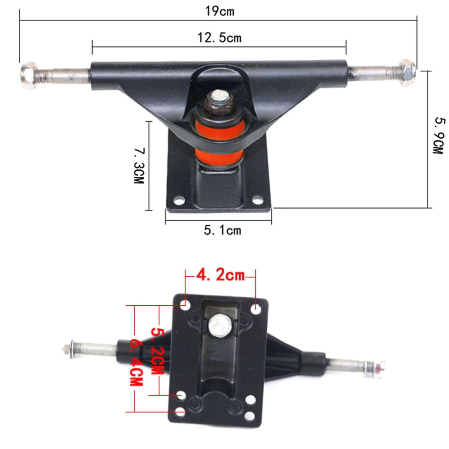 Set Completo Skateboard con Truck Coppia in Metallo 4 Ruote PU 8 Cuscinetti Kit Montaggio Double Kick