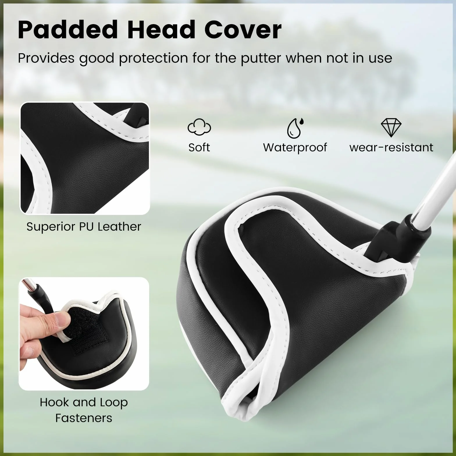 LIFEZEAL Putter da golf 89 cm, mazza da golf in metallo portatile per destrorsi, martello da putter con custodia, angolo di caduta 72°, angolo di inclinazione 3°, per bambini, adolescenti e adulti