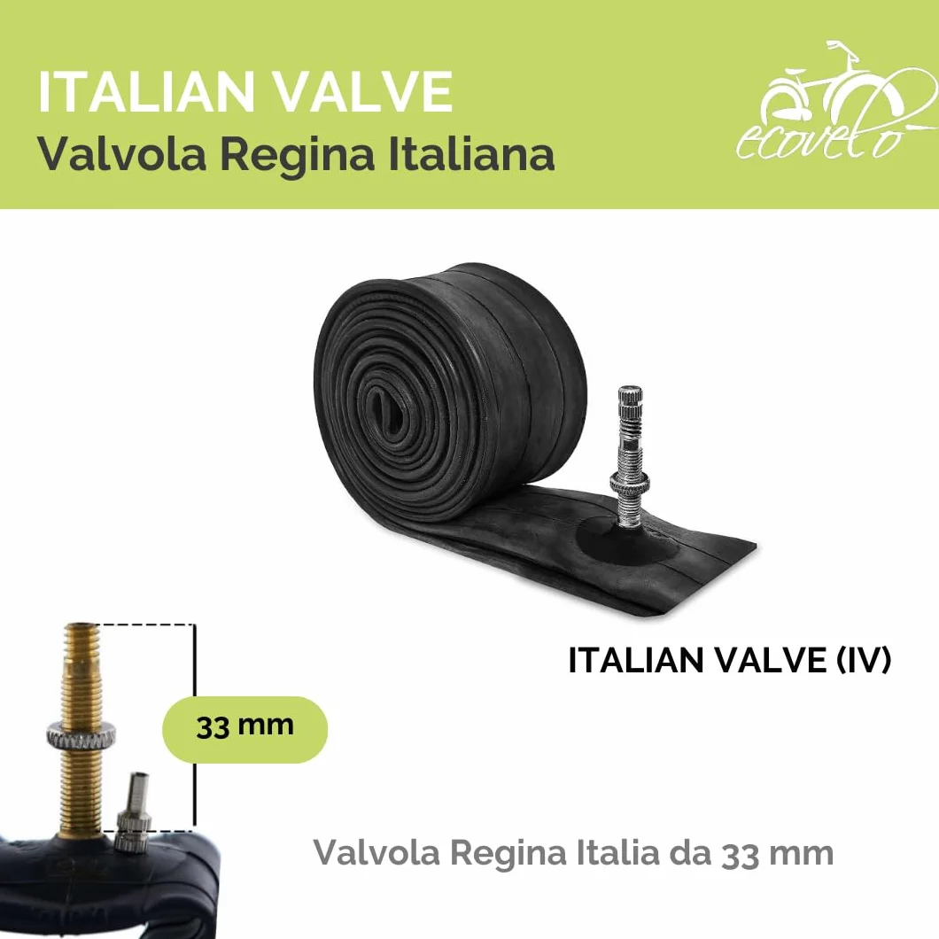 ECOVELO 2 COPERTONI Neri 700x35C (37-622) +CAMERE d'Aria City Bike Bici Trekking 700 X 35 28 1 5/8 3/8