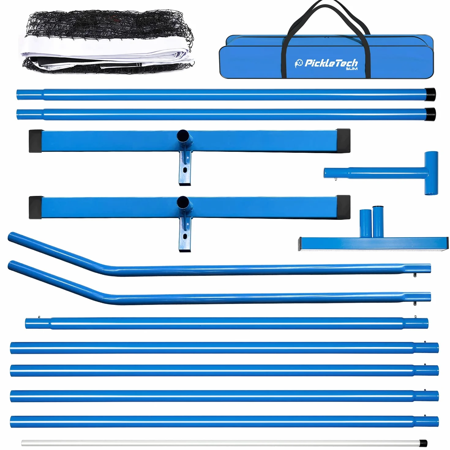 PICKLETECH – Rete da Pickleball portatile Slim 4.0 – 6,7 m – Rete da torneo – Resistente – Con borsa da trasporto – Equipaggiamento professionale – Set da gioco