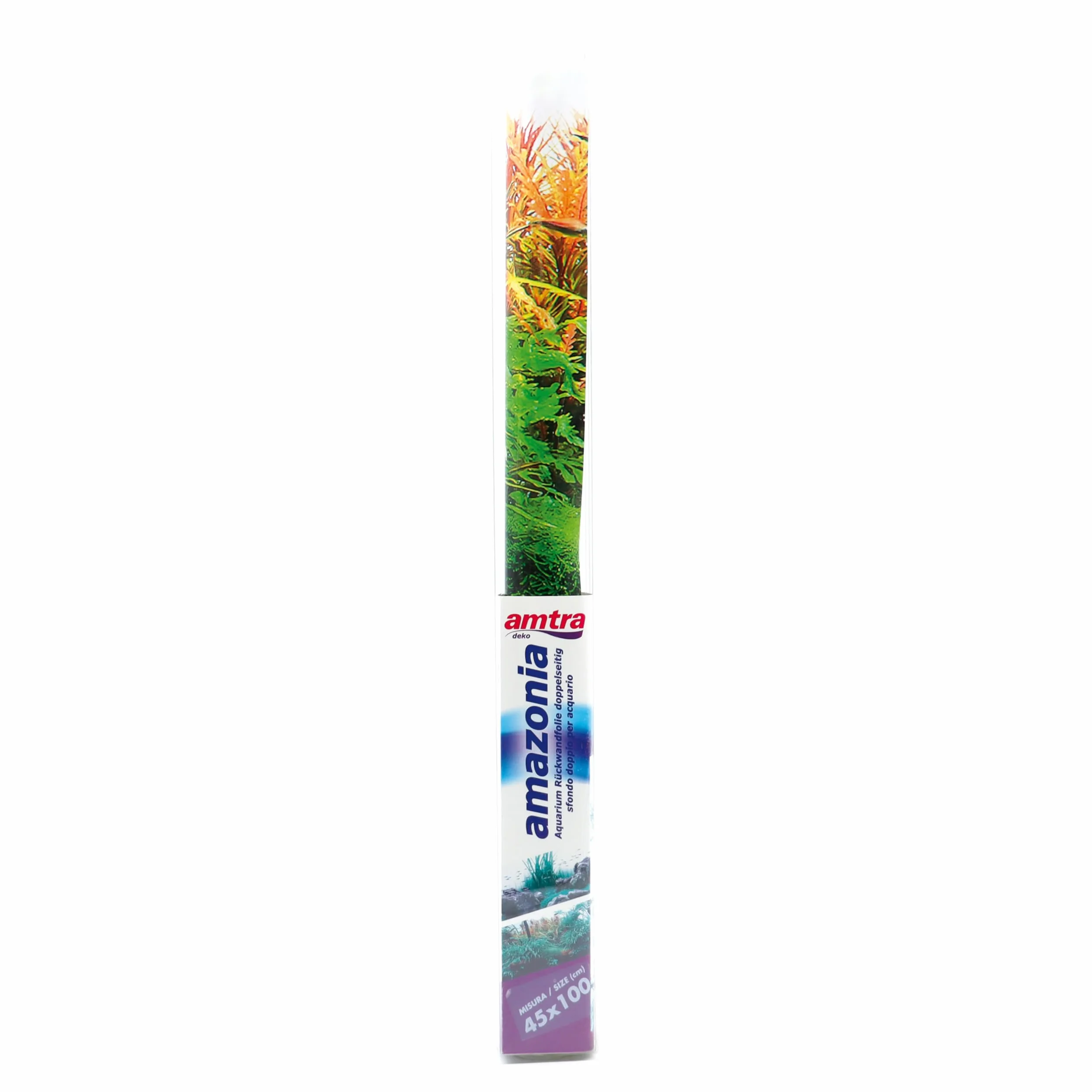 Amtra Sfondo Doppio Amazonia - Sfondo Poster per Acquario, Decorazione a Doppia Stampa HD, Double Face, Impermeabile, Formato 30x60 cm