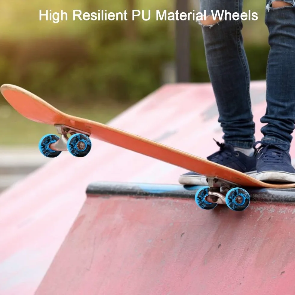Alomejor 4 Pezzi Set di Ruote per Longboard 52mm x 30mm Ruote da Skateboard per Classic PU Cruiser Longboard Durevoli da Esterno