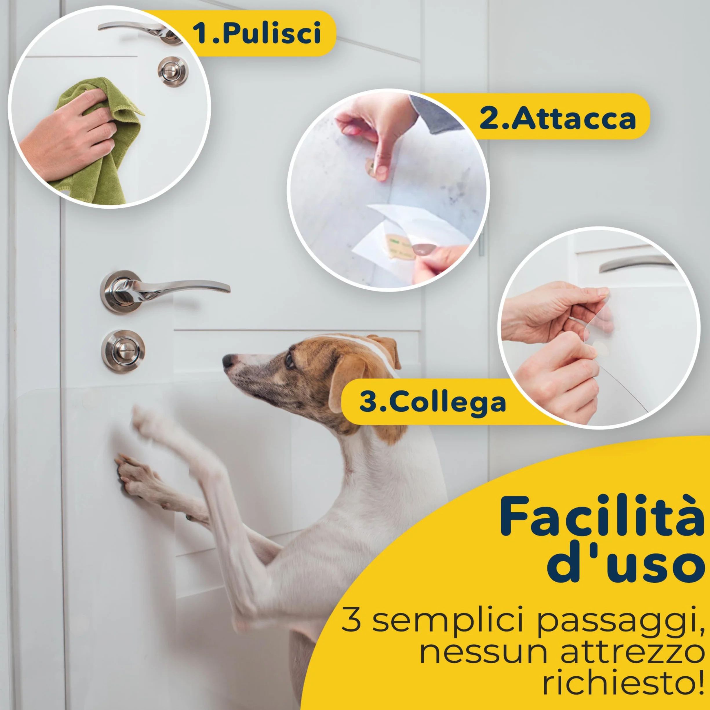 Protecto Proteggi Porta Graffi Cane Gatto 75 x 50 cm Protezione Antigraffio Trasparente
