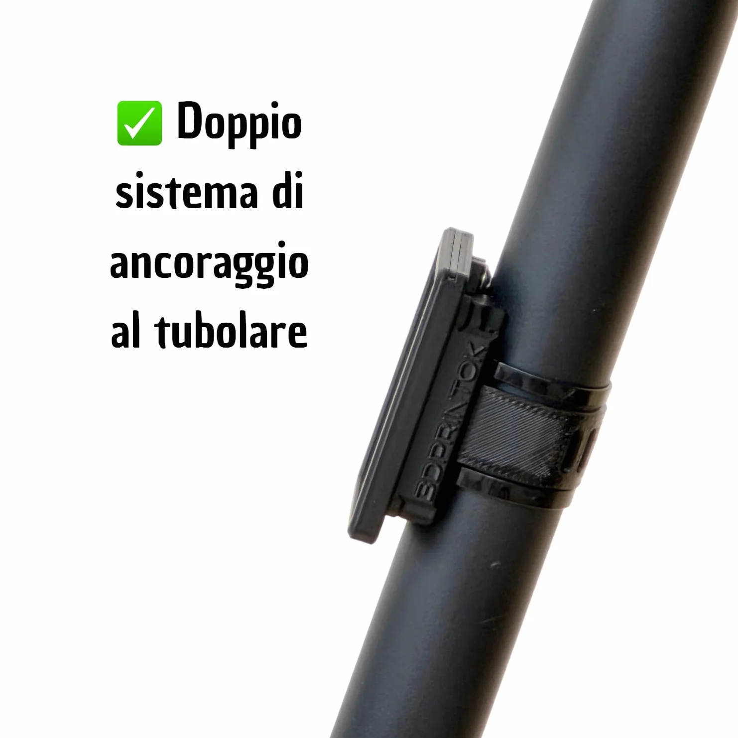 Portatarga per Monopattino Elettrico - Supporto Targa Regolabile per Steli Tubolari Tondi, Ovali e Poligonali - ASA Resistente Agenti Atmosferici