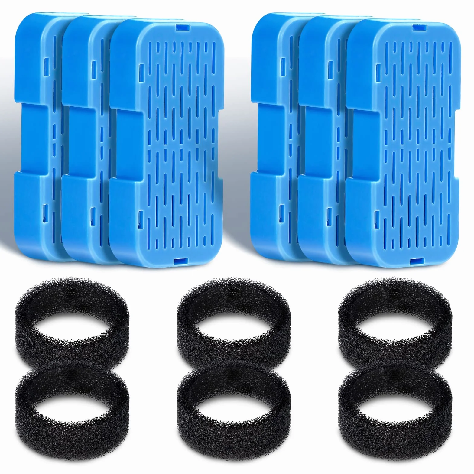 Filtro Fontanella per Gatti, 6 Filtri a Carbone + 6 Filtri a Spugna, Triplo Filtraggio, Mantiene l'acqua Fresca e Pulita, per Fontana per Gatti (B0CGDWYJN7 B0C6XPFT7Q)