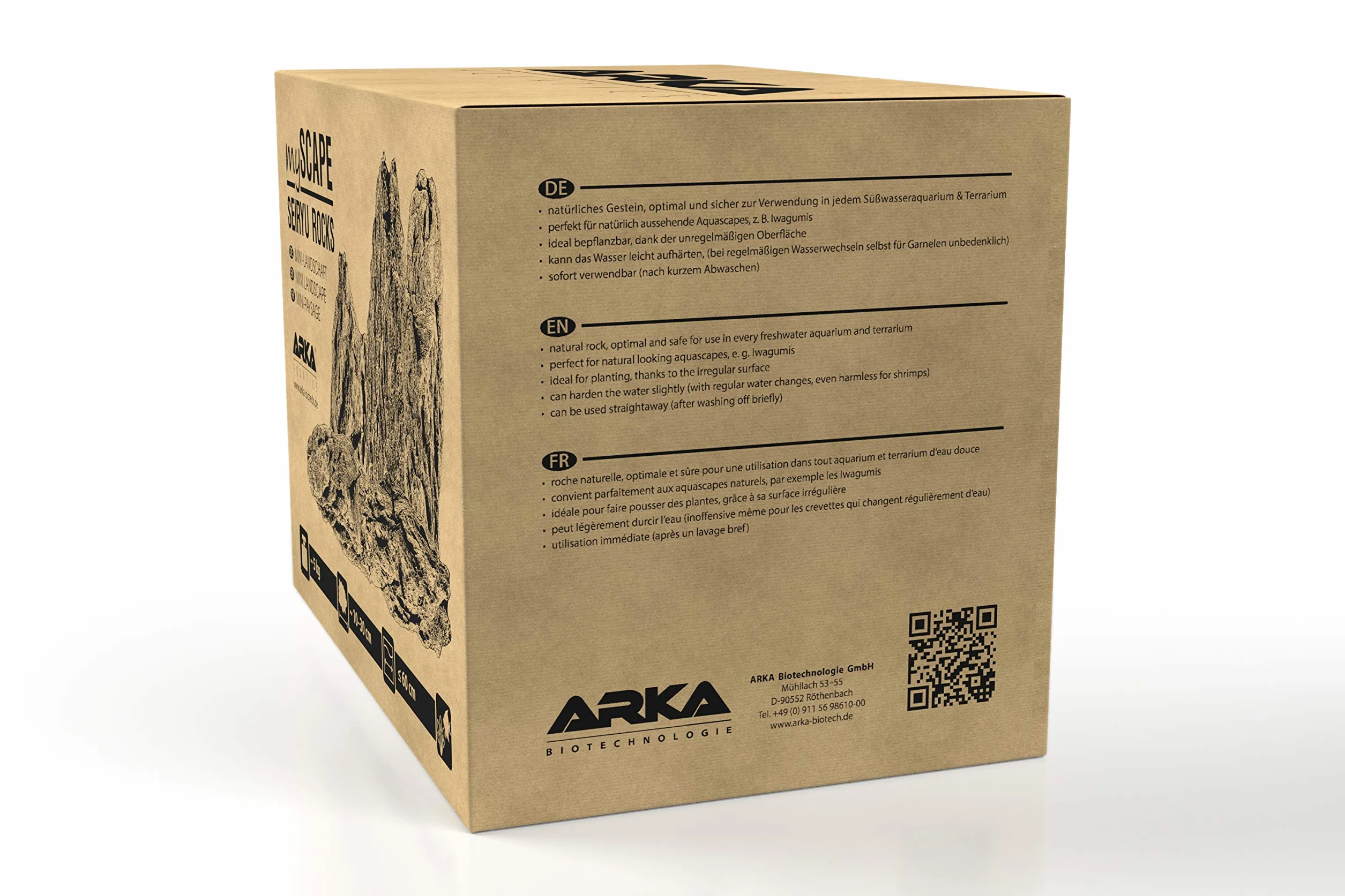 ARKA myScape-Rocks Seiryu Mini Landscape Natural Rock for Unique Aquascapes in Any Freshwater Aquarium & Terrarium, Ideal for Aquarium Widths up to approx. 60 cm, 5 kg, Grey, M