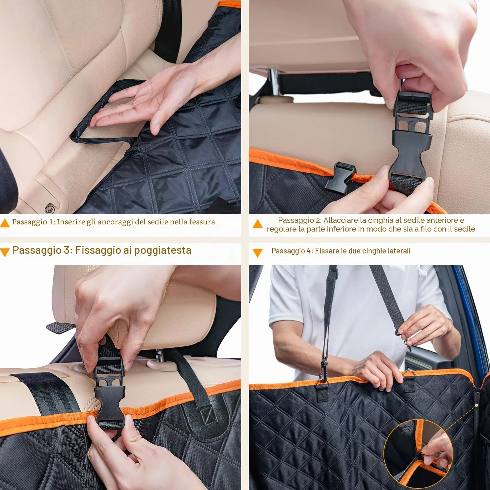 Pecute Coprisedile Auto Cani Posteriore, Estensione del Sedile Posteriore per Cani, Coprisedile per Auto per Cani con Fondo Rigido, Amaca per Cani per Lettino da Viaggio per Auto,per Auto, Camion, SUV