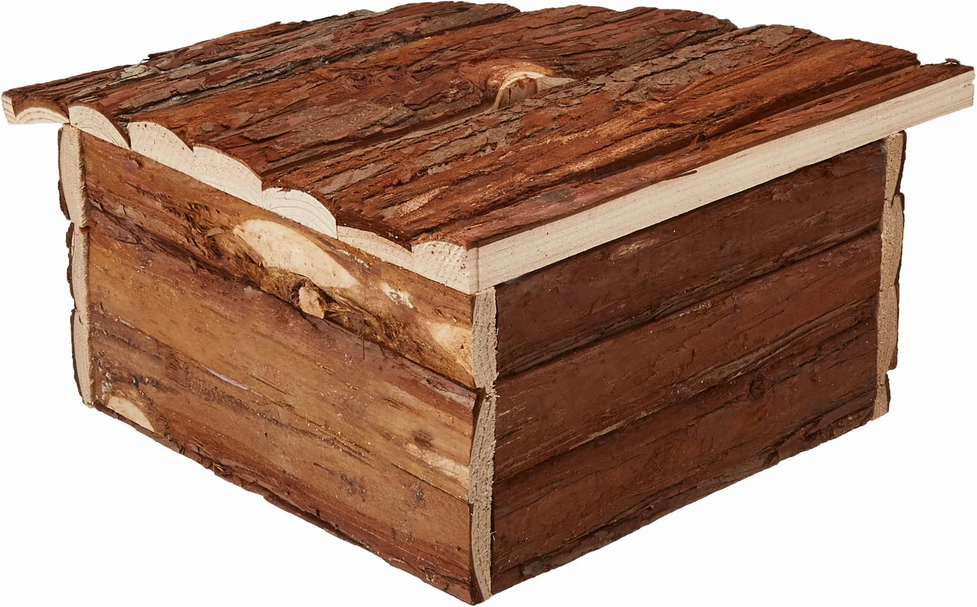 Croci Wood Corner House - Casetta per Roditori e Porcellini D'India, Rifugio in legno ad angolo,Accessori per criceti e topi, 42X15X30 CM